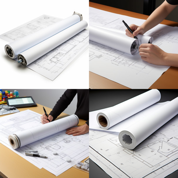 24″ x 150′ CAD 20 lbs Bond Inkjet Wide-Format Plotter Paper – 2.0″ Core 4 Rolls