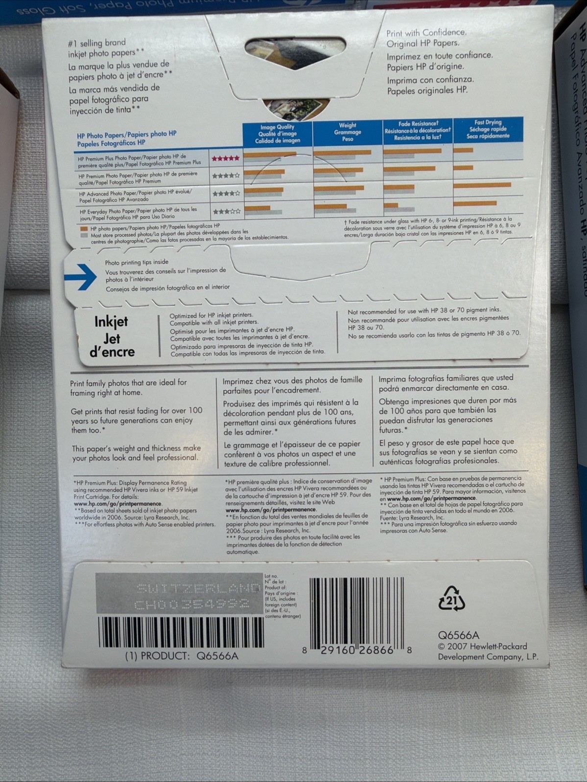 Genuine HP Premium Plus Photo Paper LOT Sheets New 4×6 5×7 8.5×11 LOT of 7 Boxes