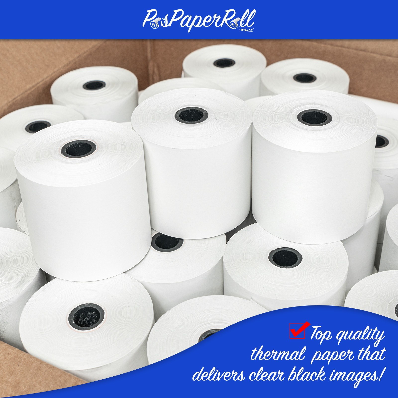 2 1/4″ X 200′ THERMAL RECEIPT PAPER-50 ROLLS **FREE SHIPPING**