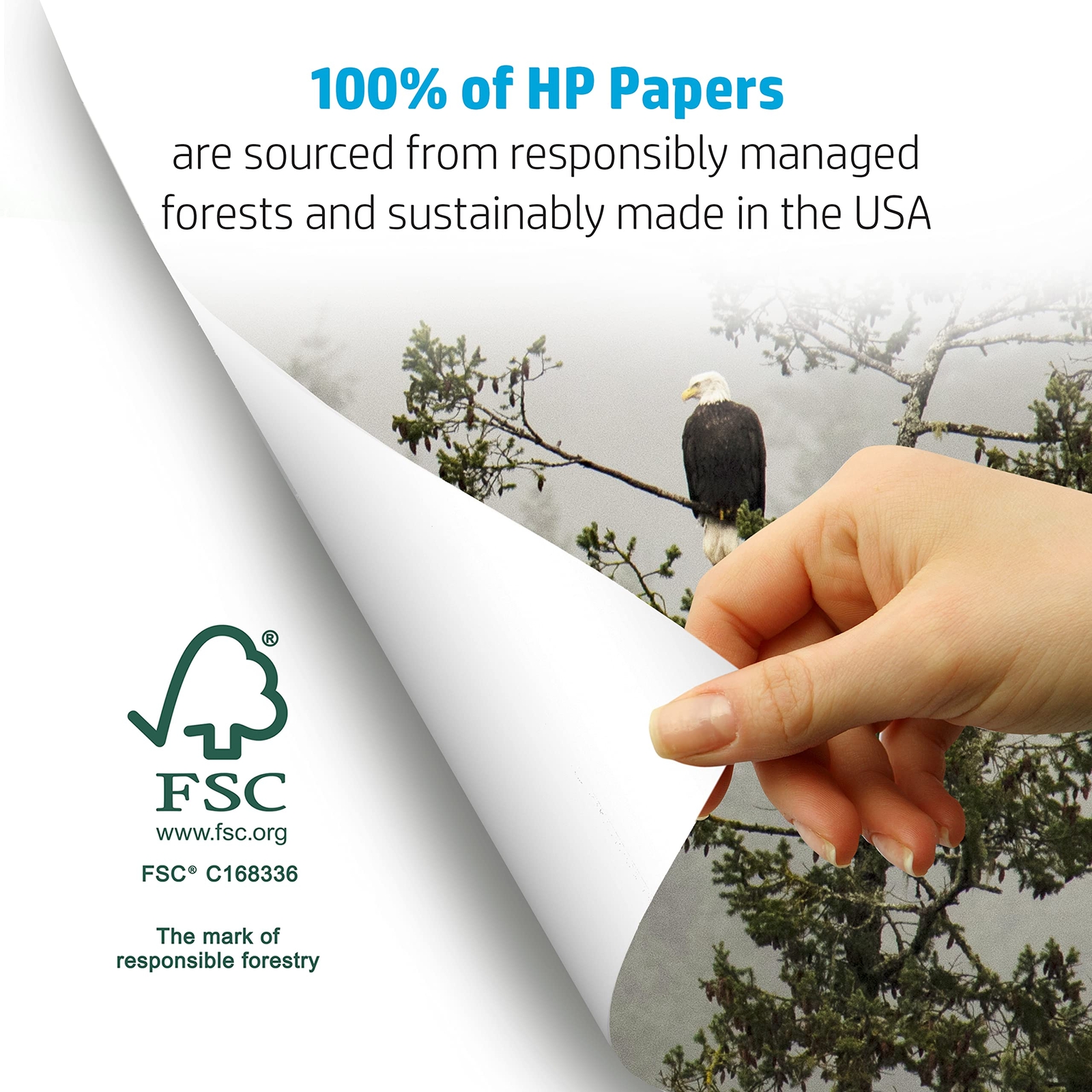 HP BrightWhite24 Printer Paper 24lb 2500 Sheets Colorlok FSC Certified USA