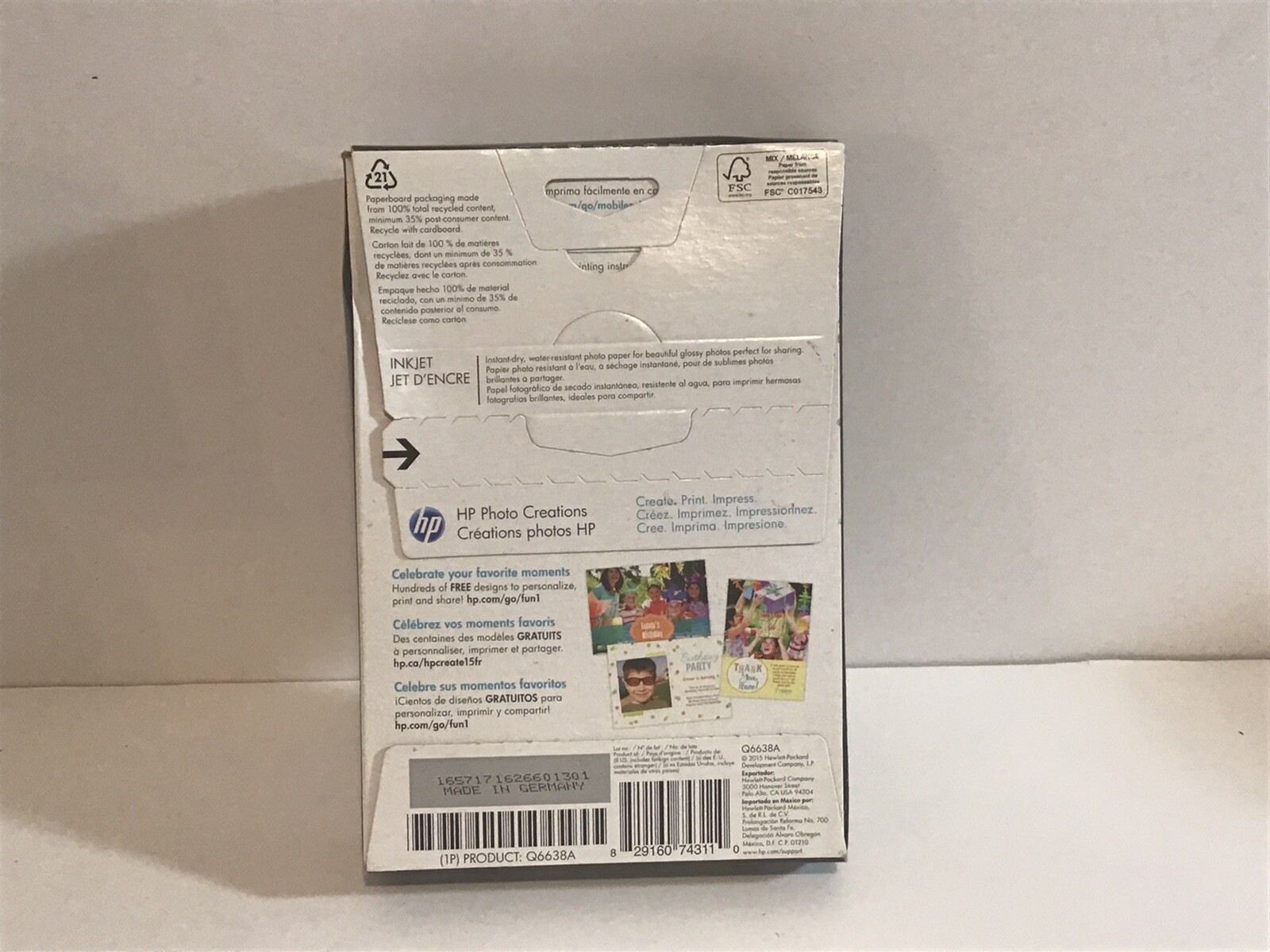 2 HP Advanced Photo Paper. 4”x6” Glossy. 100 Sheets Each New