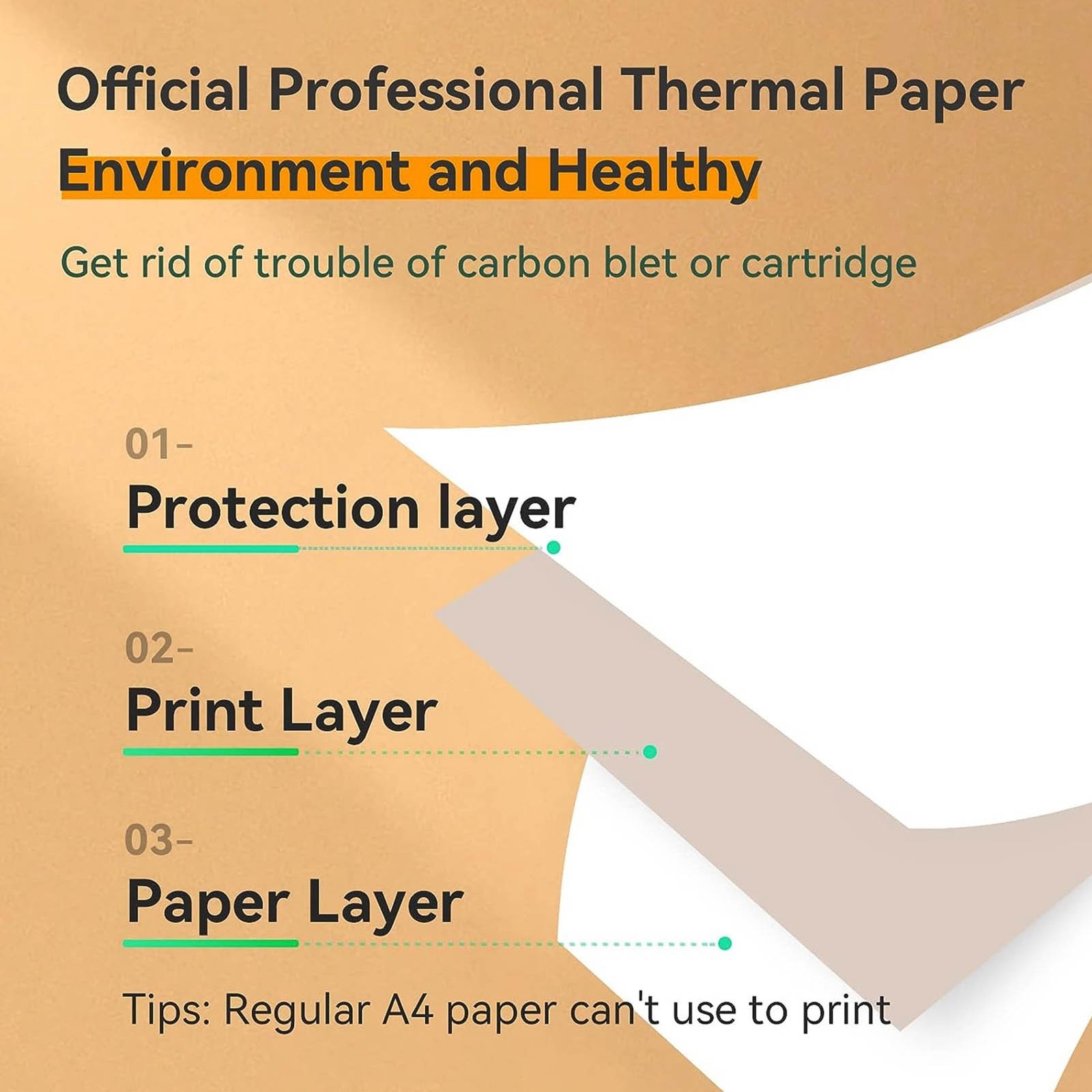 2-Roll A4 Thermal Printer Paper 210xDia 30mm Refill For Invoices/Sketches
