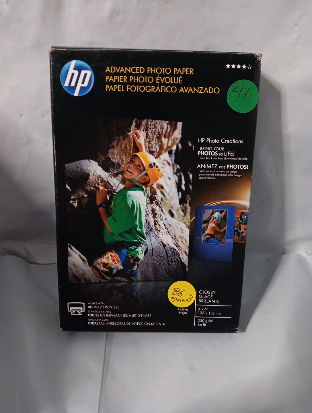 HP Advanced Photo Paper 4 x 6 Glossy 86 Sheets