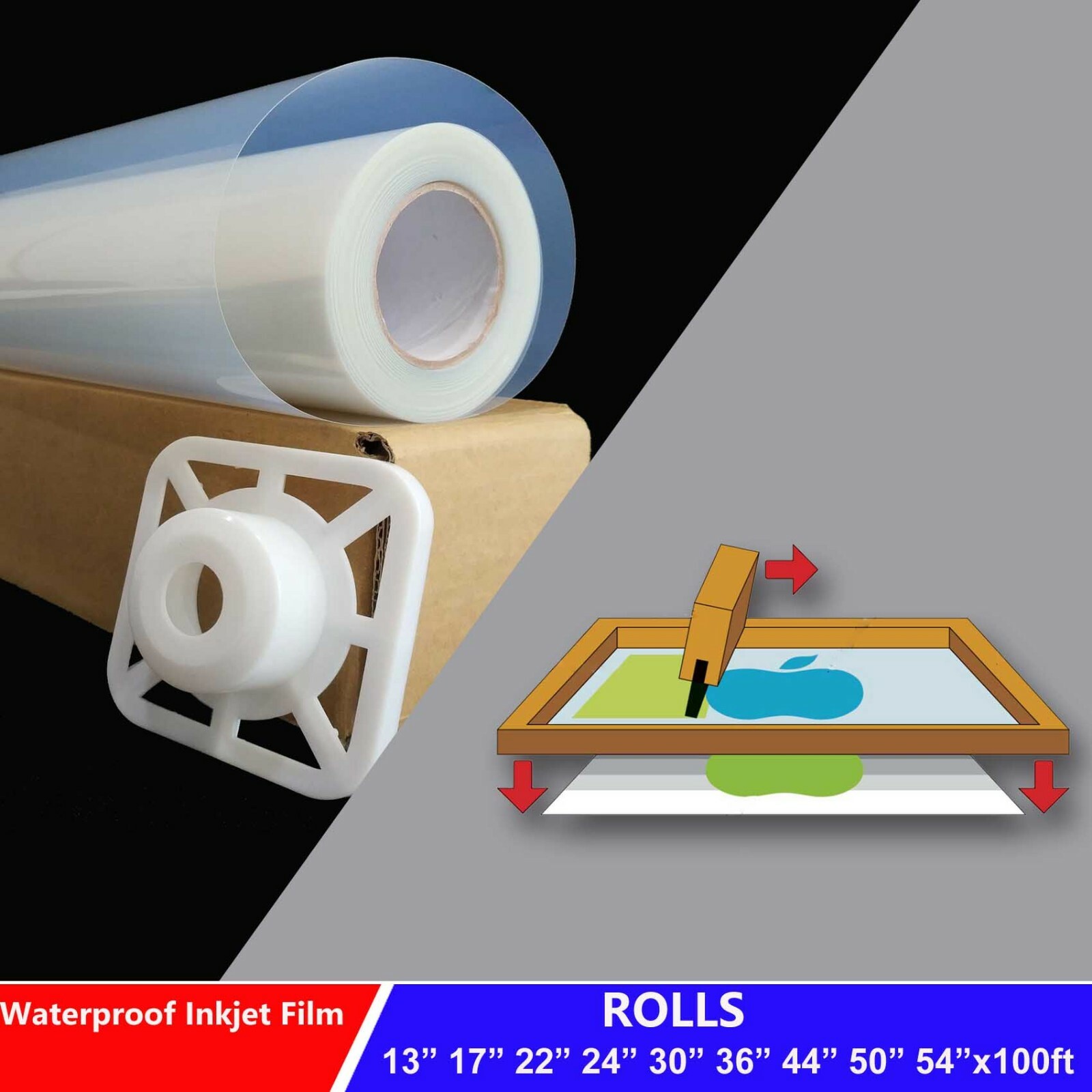 8.5″x11″ 100 sheets Screen Printing Waterproof Inkjet Transparent Film Paper