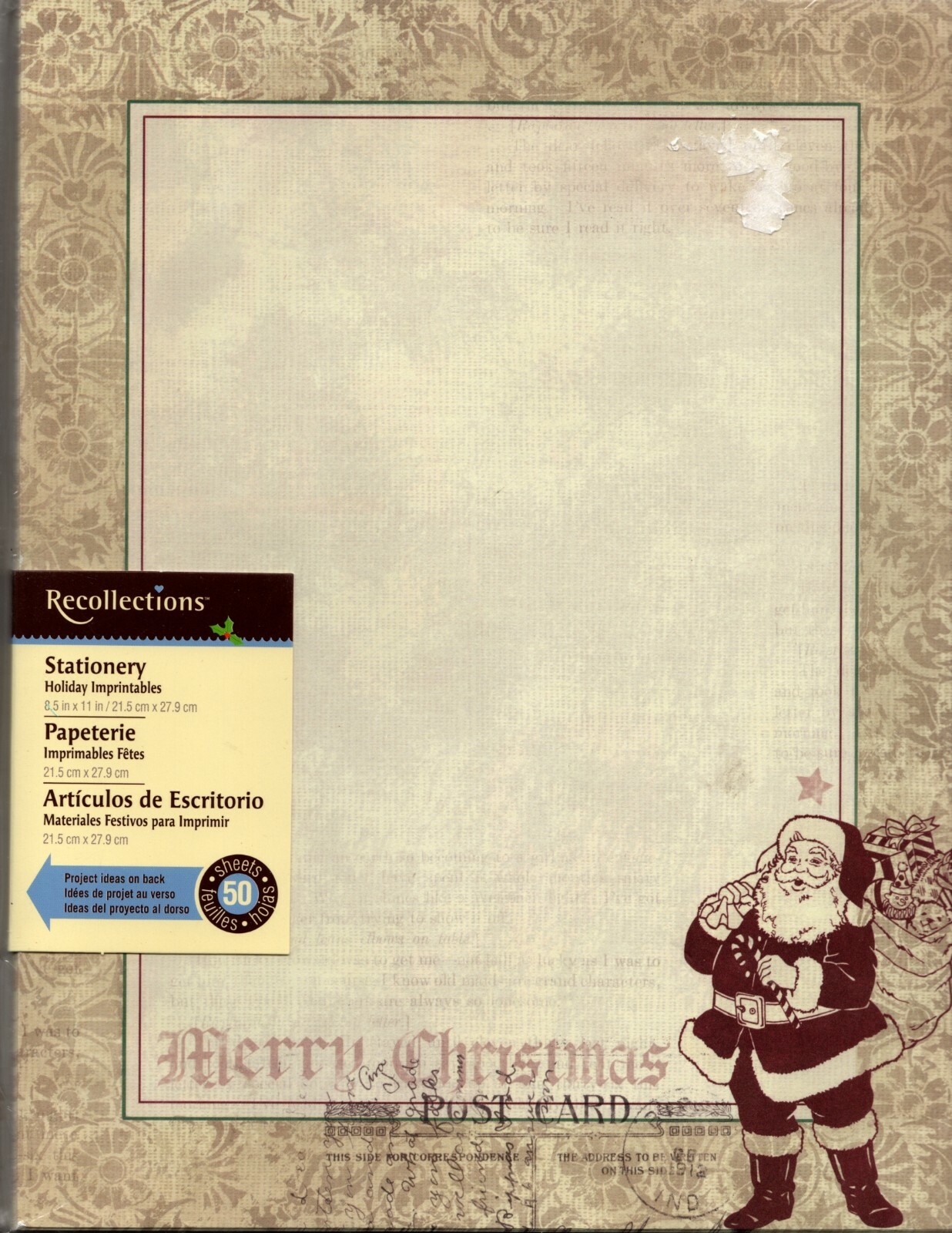 New – Merry Christmas Jolly Santa Claus Theme Computer Letter Paper – 50 Sheets