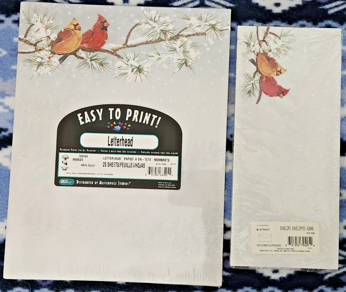 Great Papers Printer Paper “Cardinals” 25 Sheets and 22 Matching Envelopes