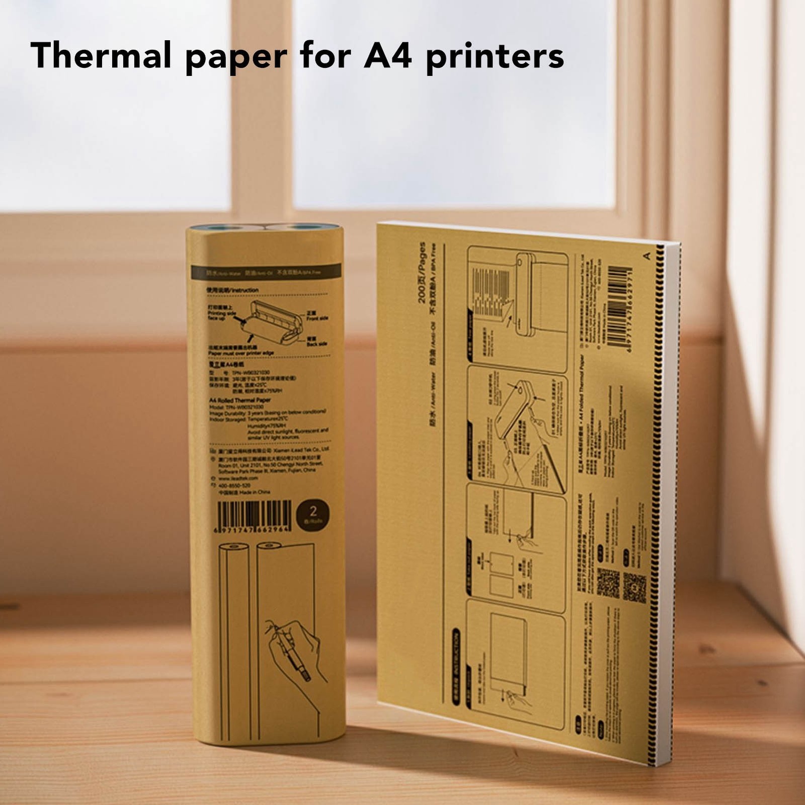 Roll A4 Thermal Printer Paper Smooth Refill Print For Invoices Excellent