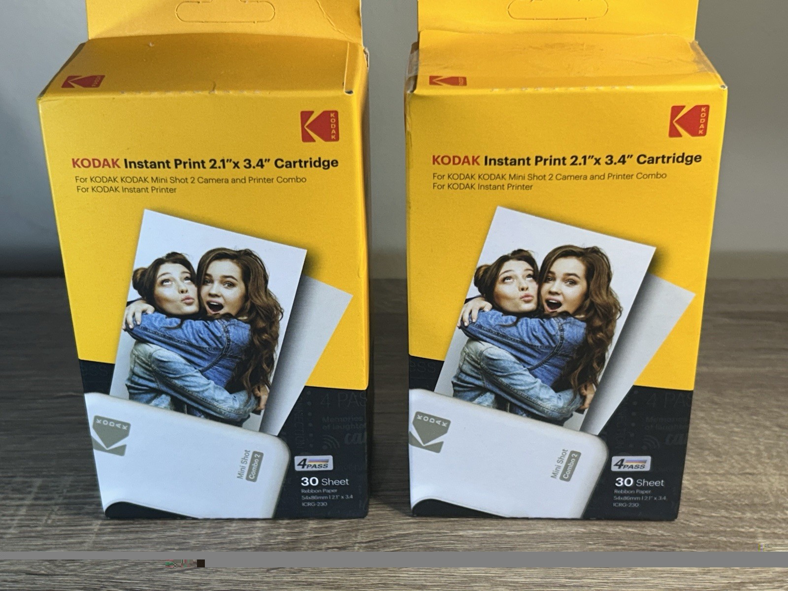 (2) Kodak Instant Print 2.1 X 3.4 Cartridge Ribbon Paper ICRG-230 Total 60 Sheet
