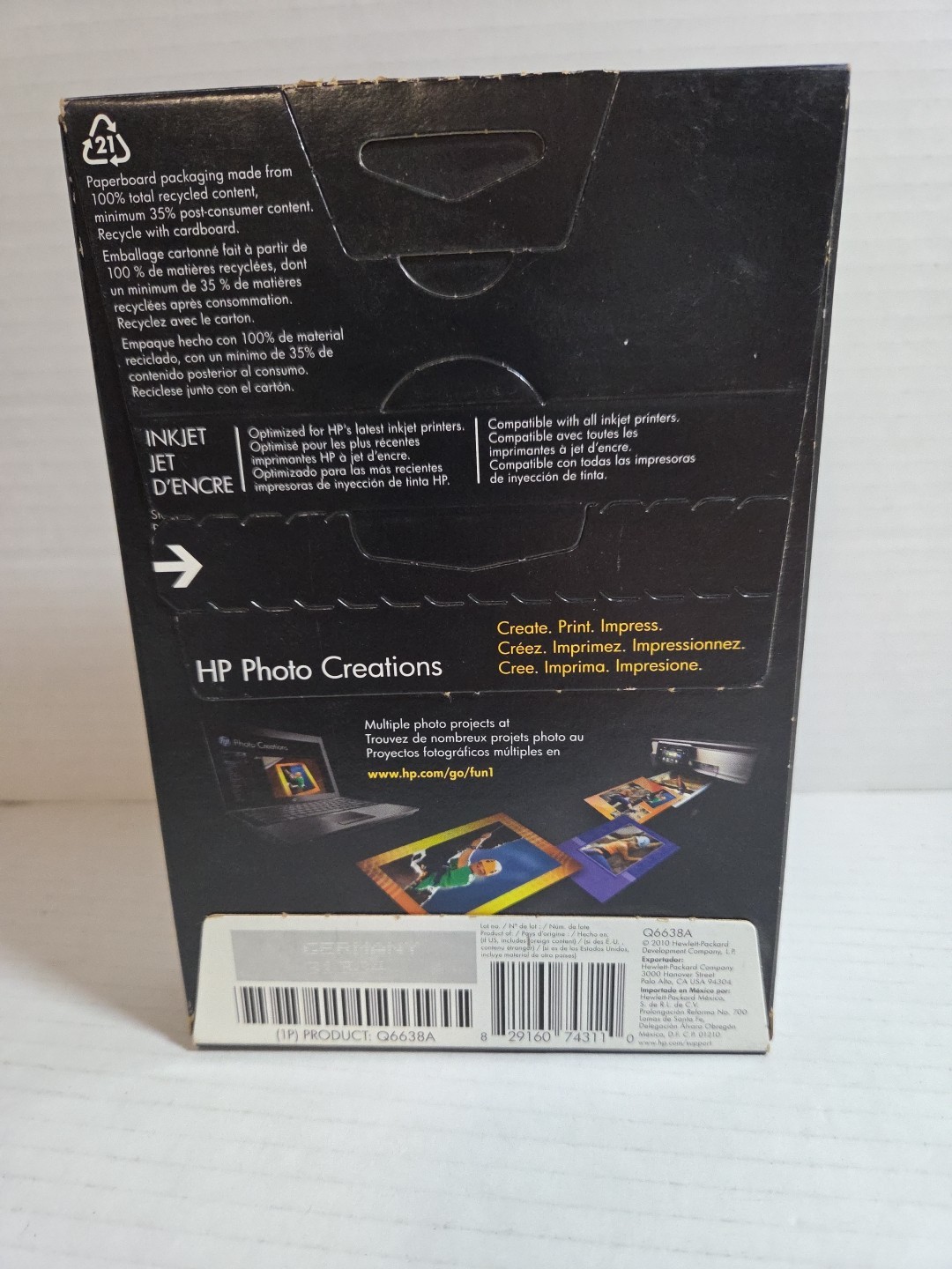 Hewlett Packard Q6638A 4 x 6 inch Glossy Printer Paper – 100 Sheets