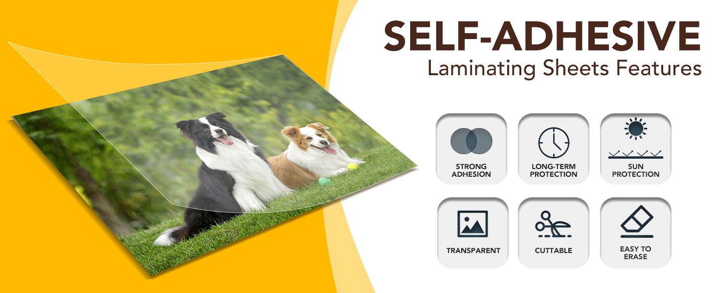 20 PCS Self-Adhesive Laminating Sheets, 9 x 12 Inches Self Adhesive Contact
