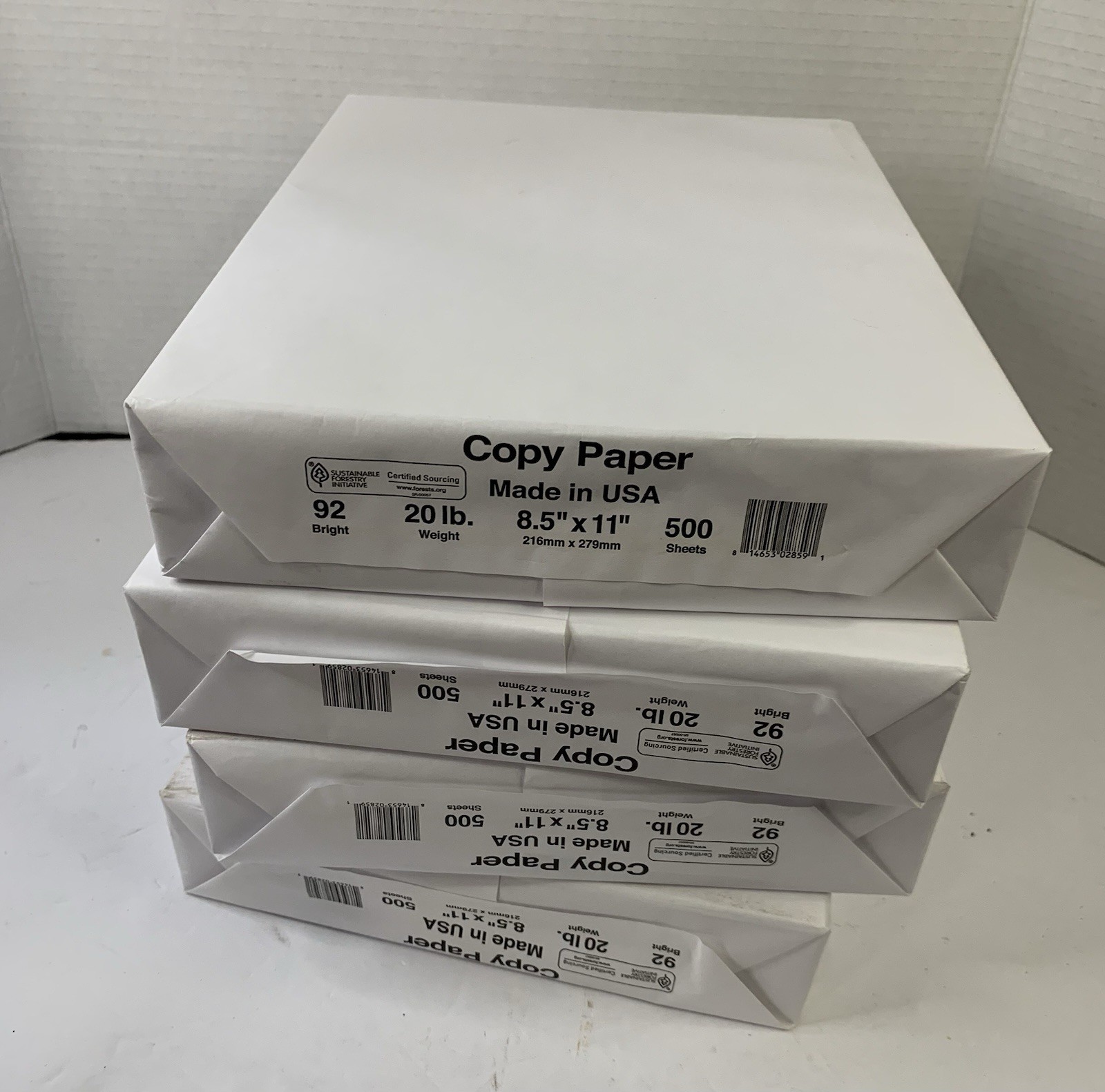 Lot Printer Copy Paper Case White 8.5″x11″ Letter Size Four Reams = 2000 Sheets