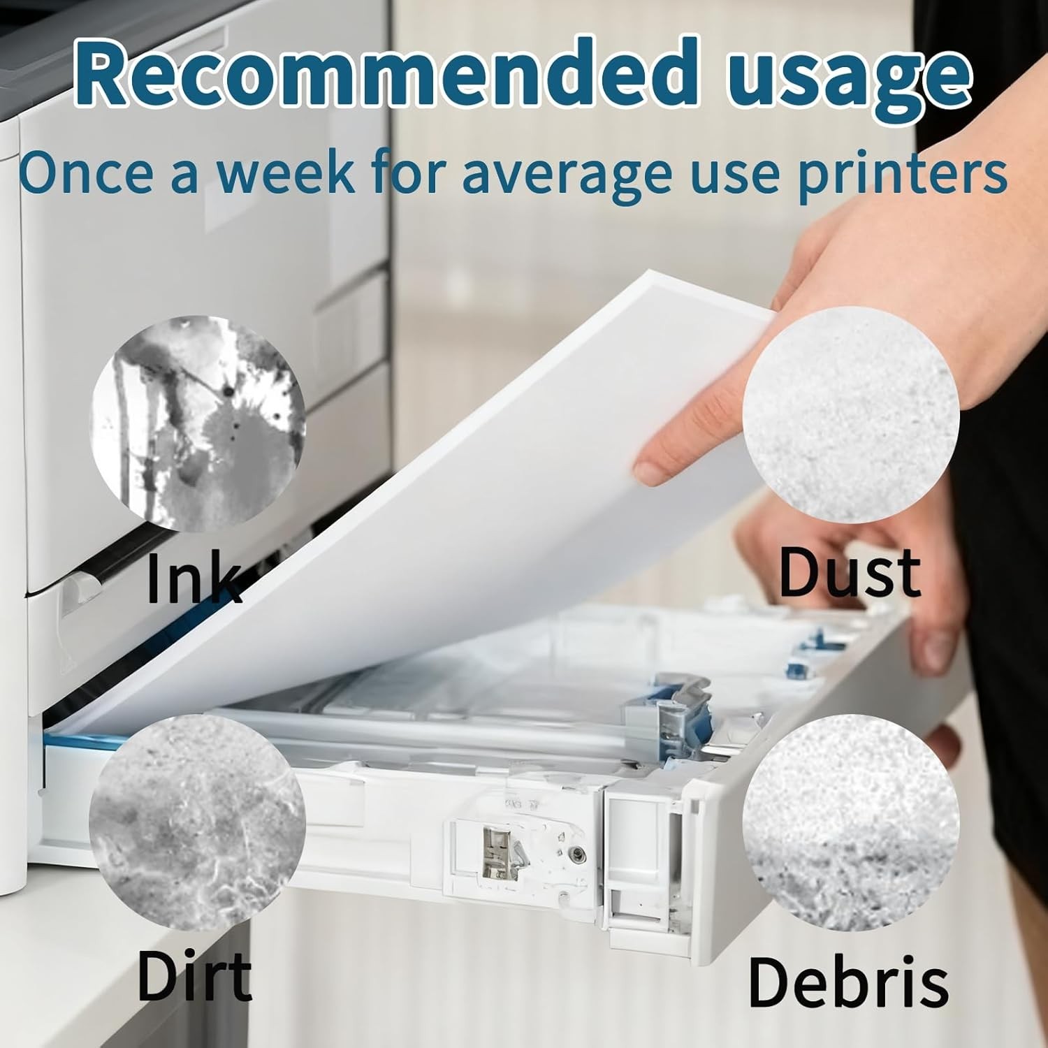 Printer Cleaning Sheets 15-Pack-【Removes Ink, Dust, Dirt & Debris】8.5 x 11 In…