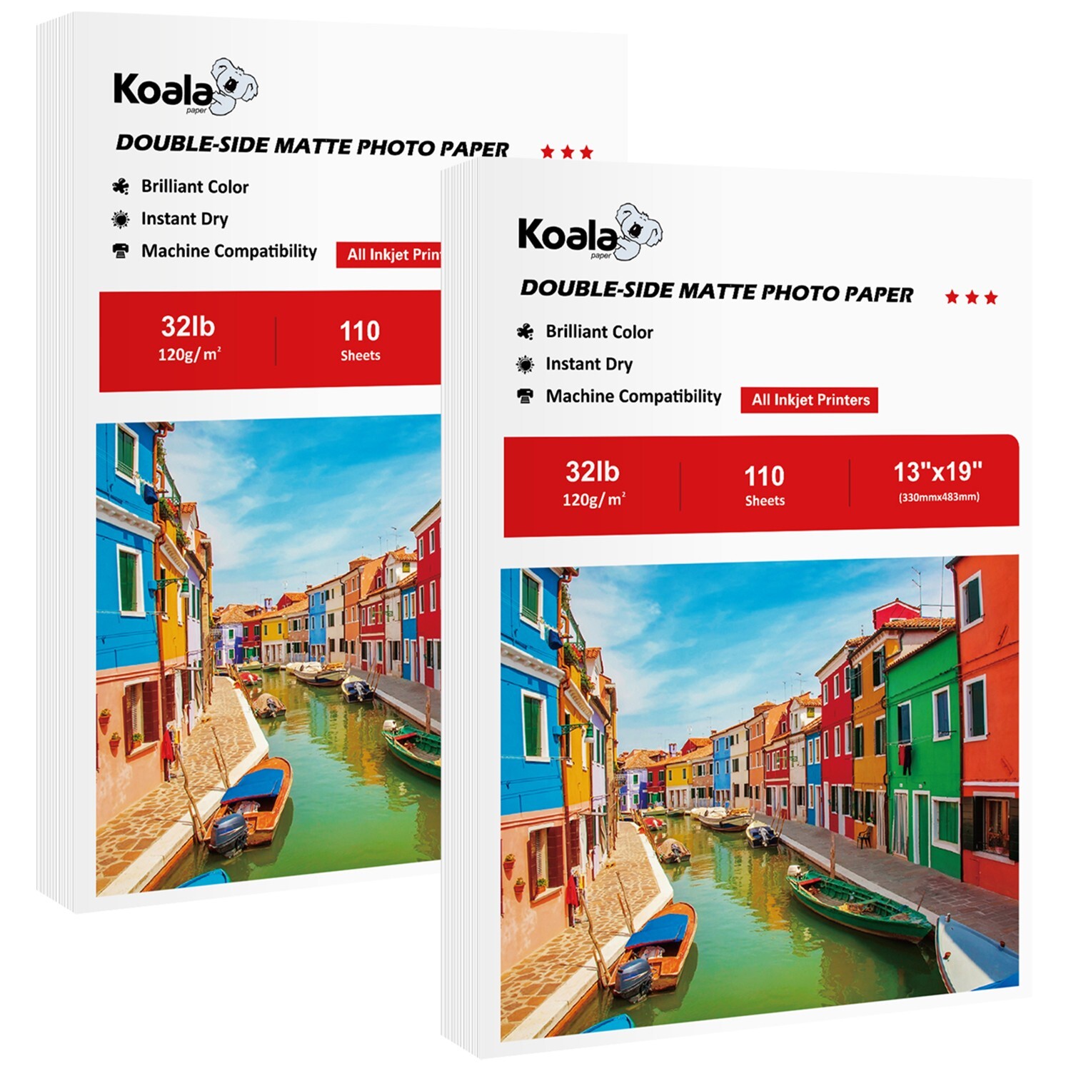 220 Sheets Koala Double Sided Matte Photo Printer Paper 13×19 32 lb Thin Inkjet