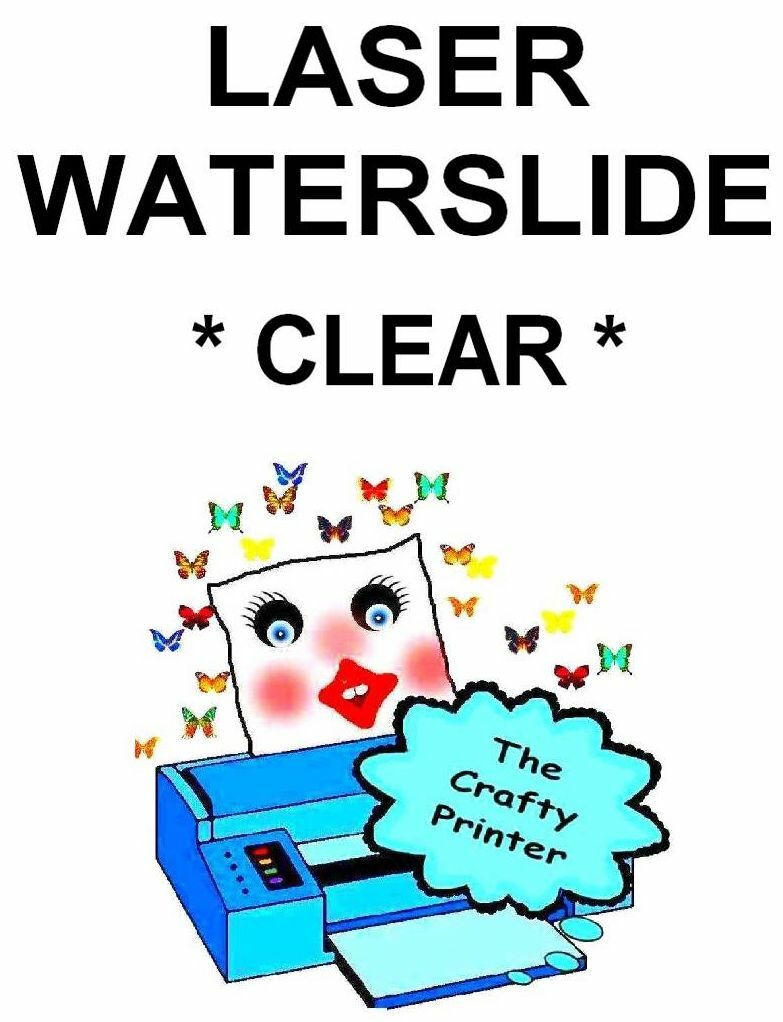 LASER Printer Water Slide Decal Paper – 5 Sheets – CLEAR