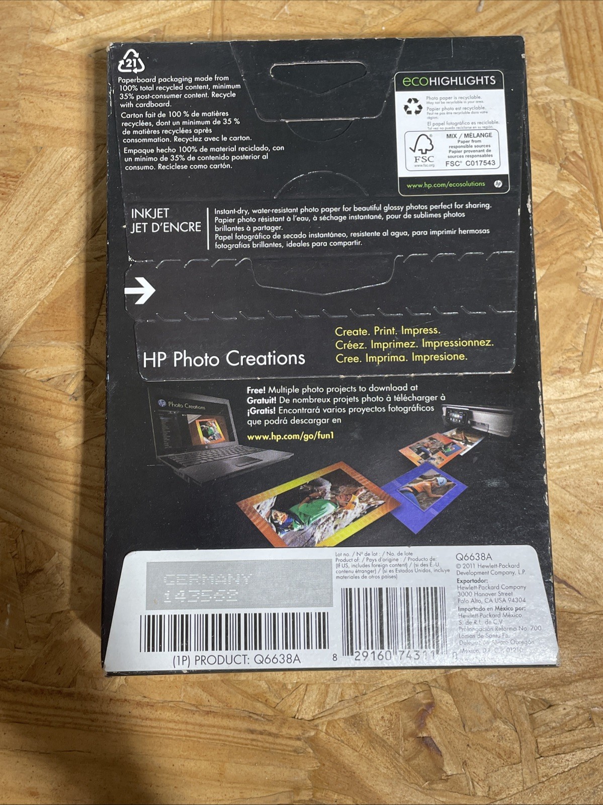 HP Advanced Glossy Photo Paper 1 Pack 100 Sheets Each Inkjet Printer New/Sealed