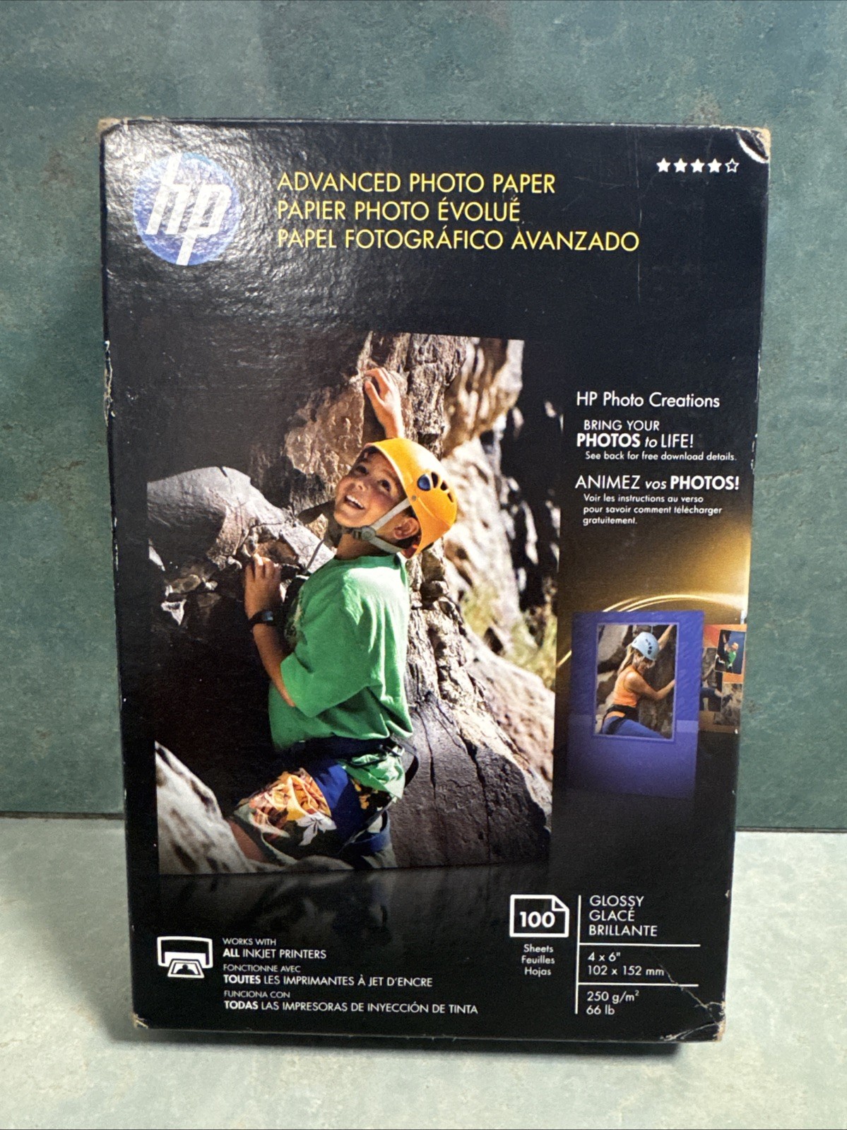 HP Advanced Photo Paper Glossy 4×6 100 Sheets For Inkjet Printers 250 G/M² 66 Lb
