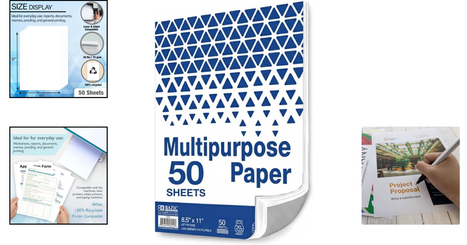 Eco-Friendly Biodegradable Printer Paper – 50 Sheets 8.5″ x 11″ White Finish