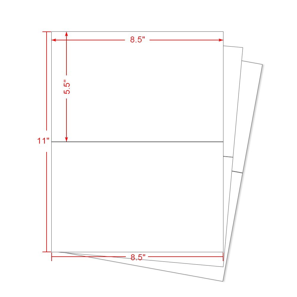 Premium 200 Half Sheet Shipping Labels 8.5×5.5 Self Adhesive Blank Labels
