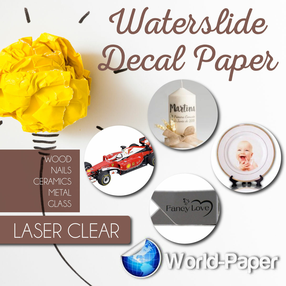 10 Sheet Waterslide Decal Paper, Laser Clear For Laser Printer 8.5″X11″ USA#1