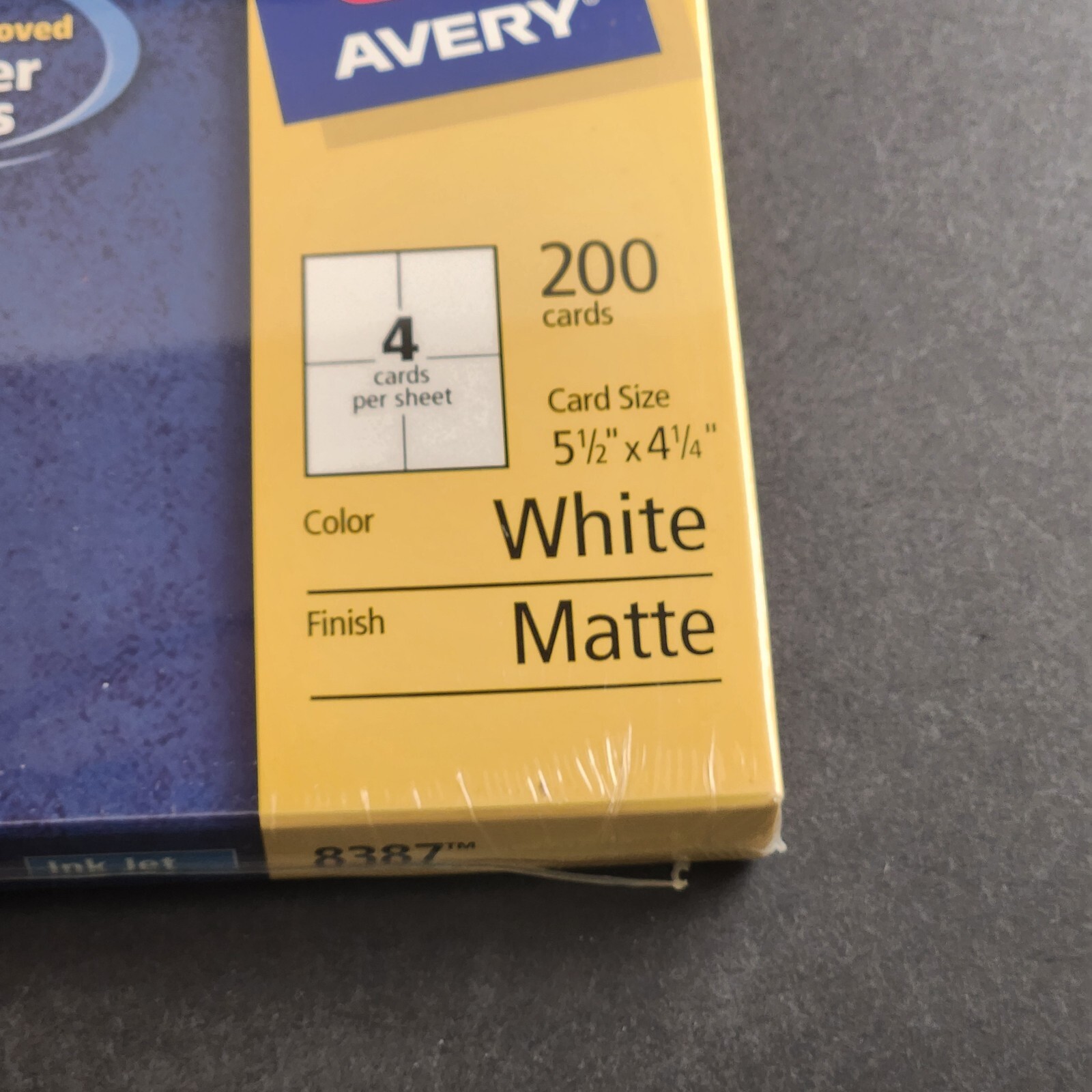 Single Avery 8387 Matte White Postcard Paper Sheets 5.5″ x 4.25″ 200 Cards NOS