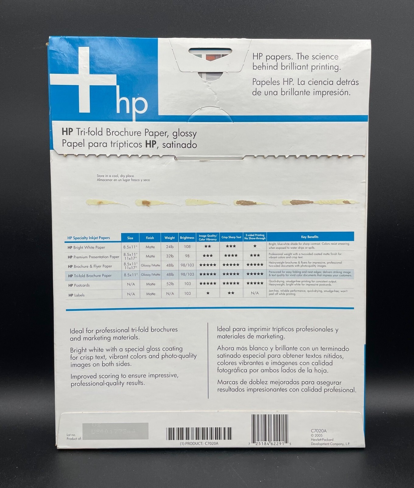 OPEN BOX HP Tri-Fold Brochure & Flyer Paper Glossy about 50 Sheets 8.5 x 11″