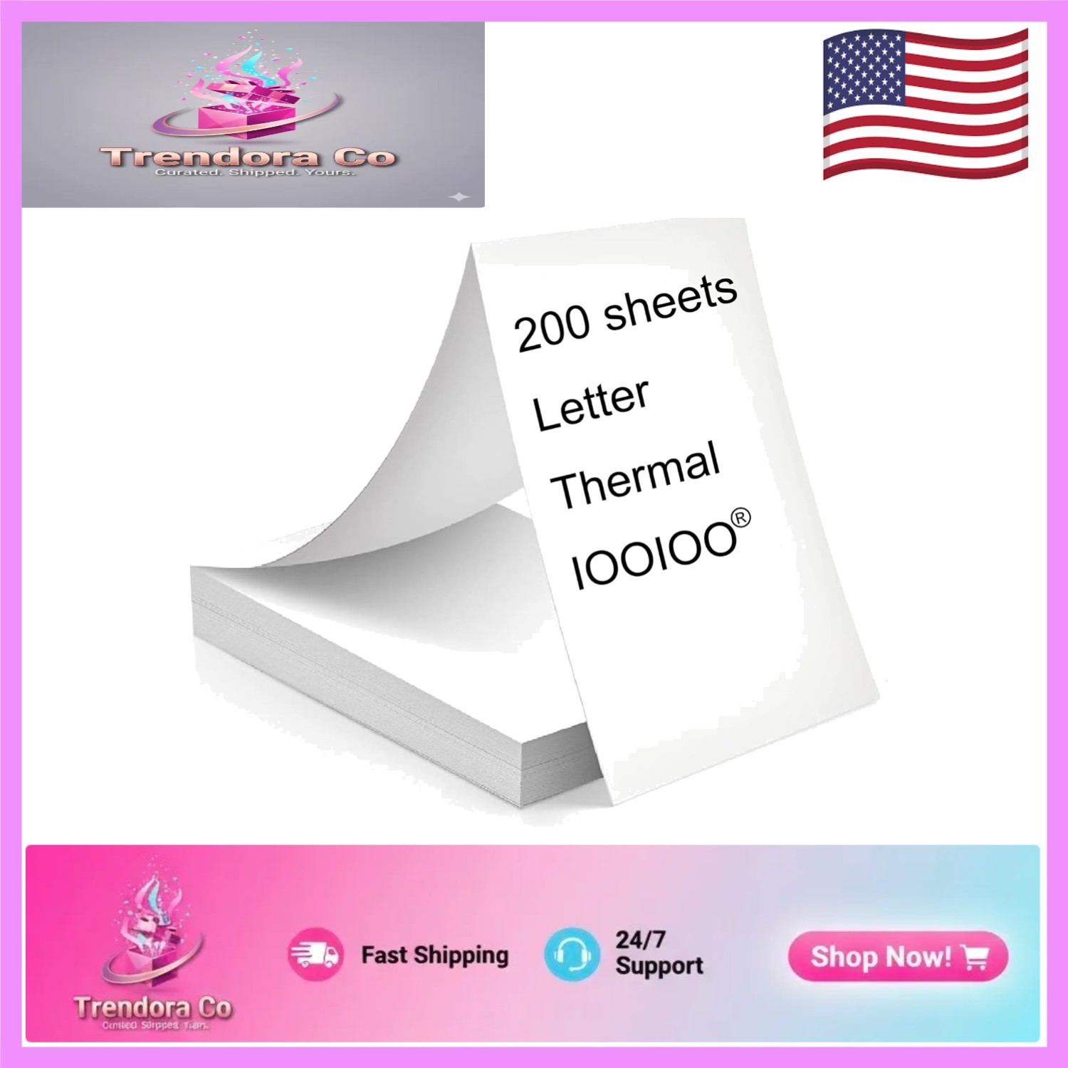 BPA/BPS Free Thermal Printer Paper, 200 Sheets 8.5×11 for Home & Office Use