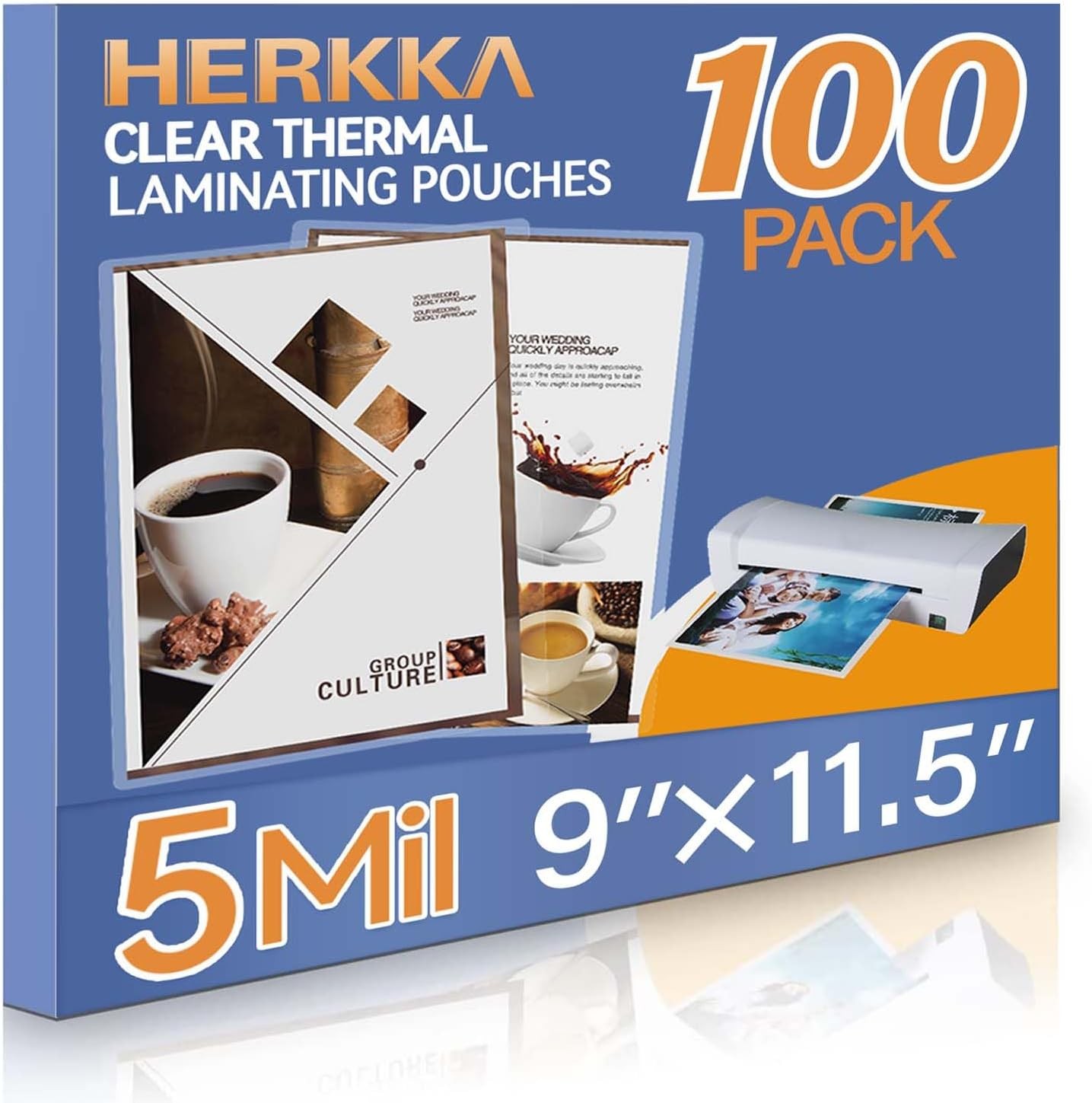 100 Pack Laminating Sheets, Holds 8.5 x 11 Inch Sheets, 5Mil Clear Thermal