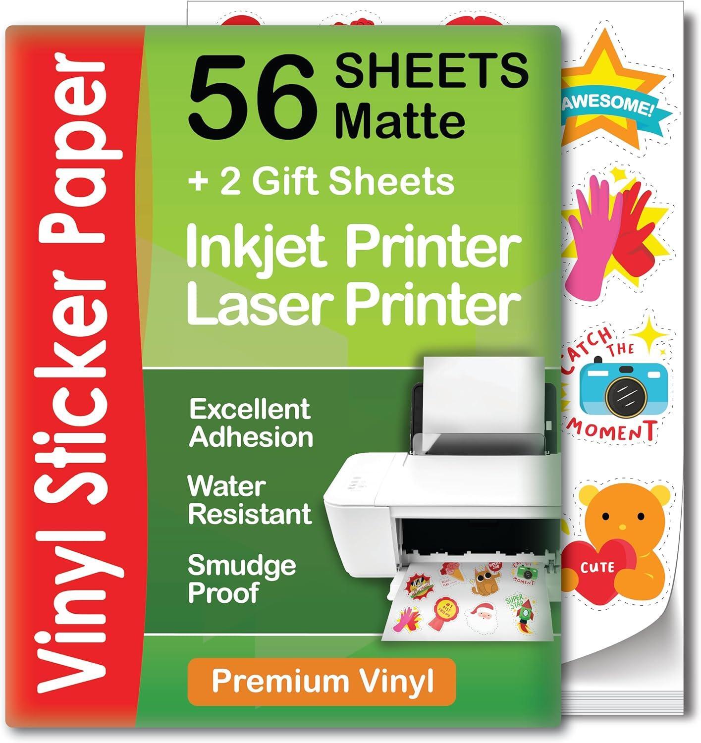 Papel Adhesivo De Vinilo Imprimible De Ra Calidad Para Su Impresora De Inye Nuev