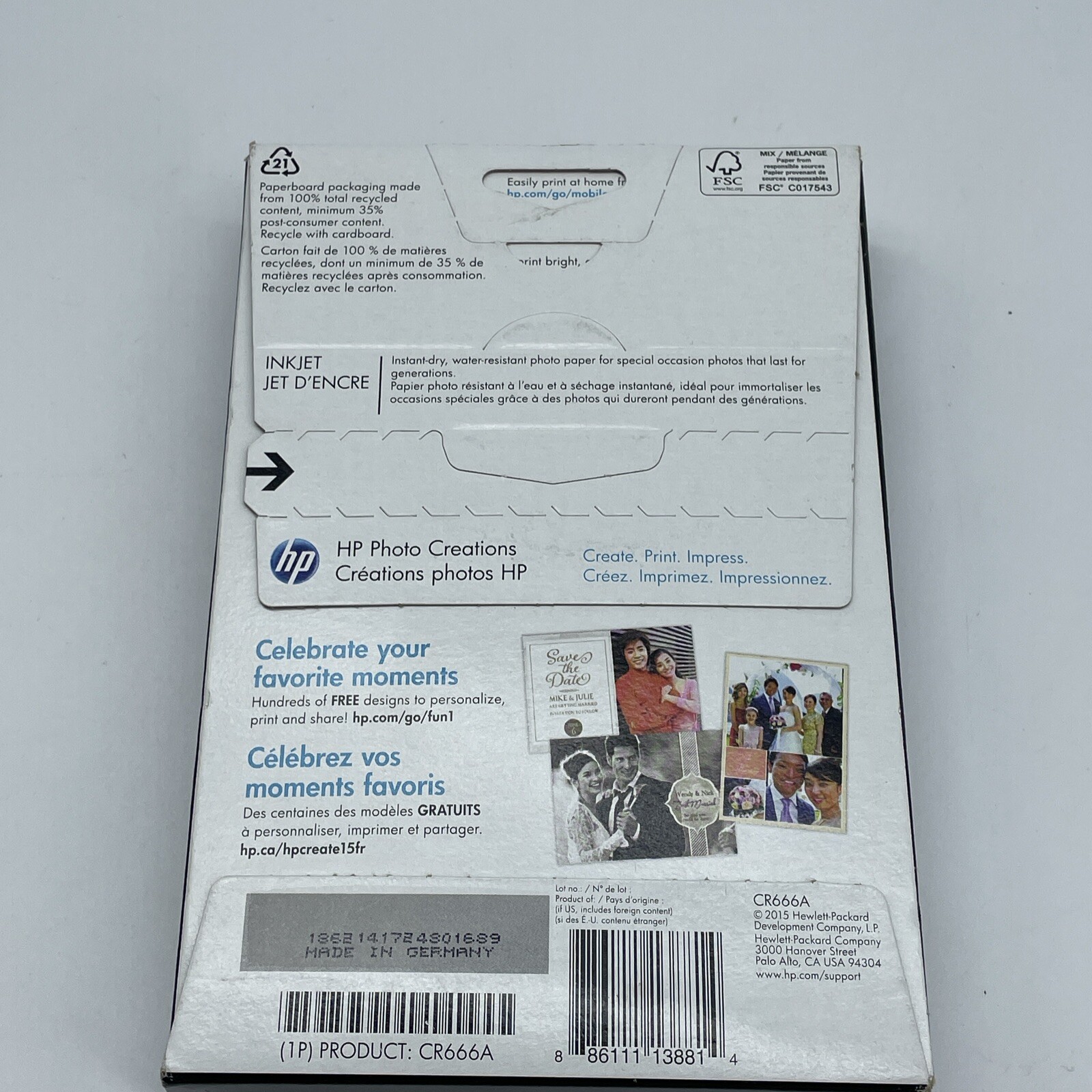 Hewlett Packard CR666A Soft-Gloss Photo Paper 4×6 100 Sheets