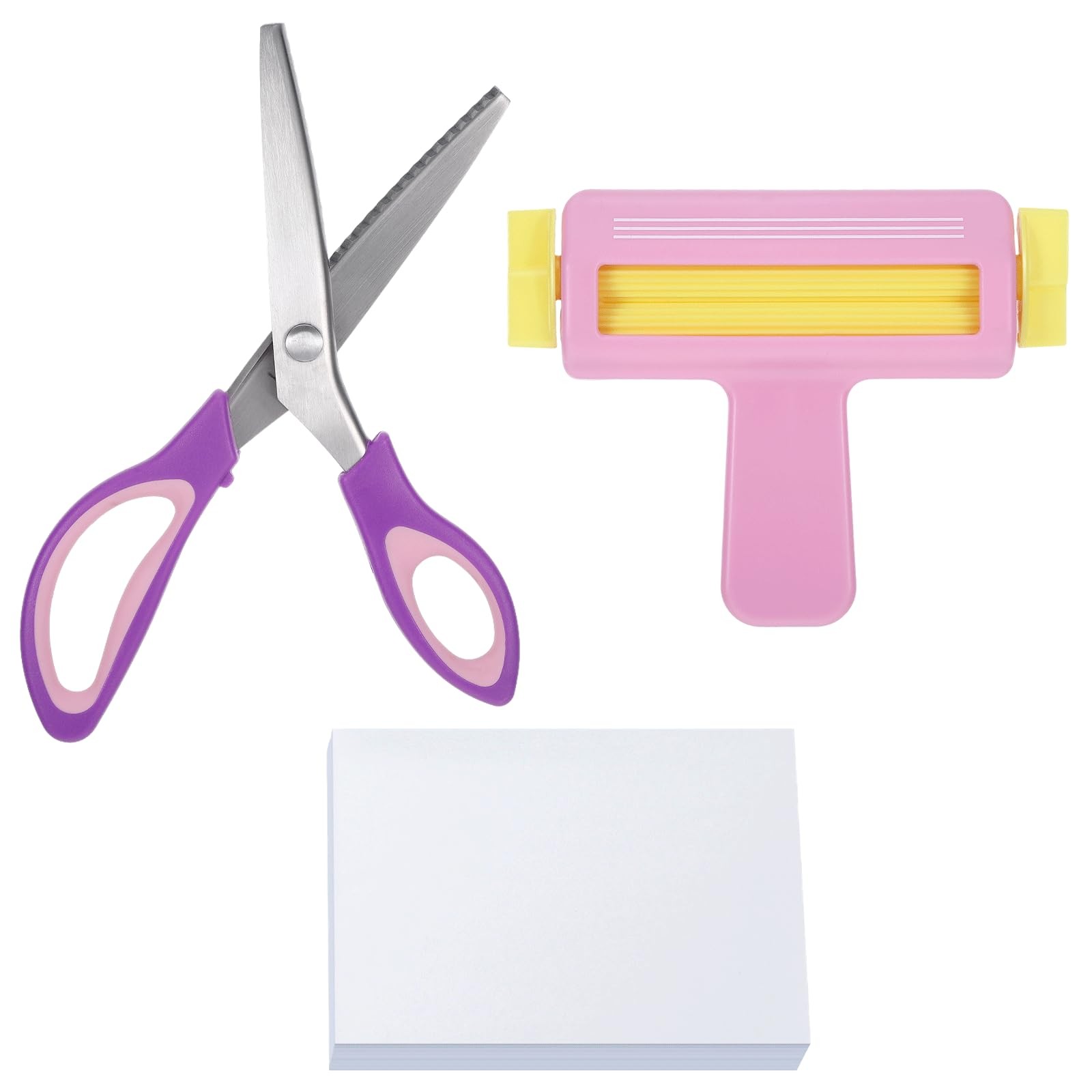 Pink Crimper and Purple Pinking Shears Kit with 100 Sheets Glossy Inkjet for …
