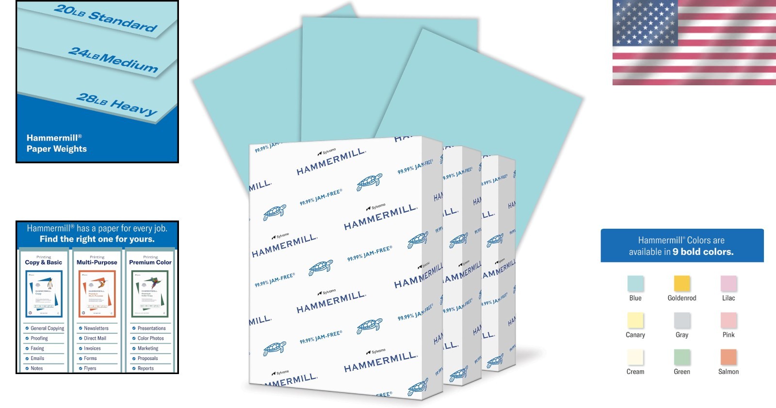 Blue Printer Paper, 8.5×11 – 3 Ream Pack