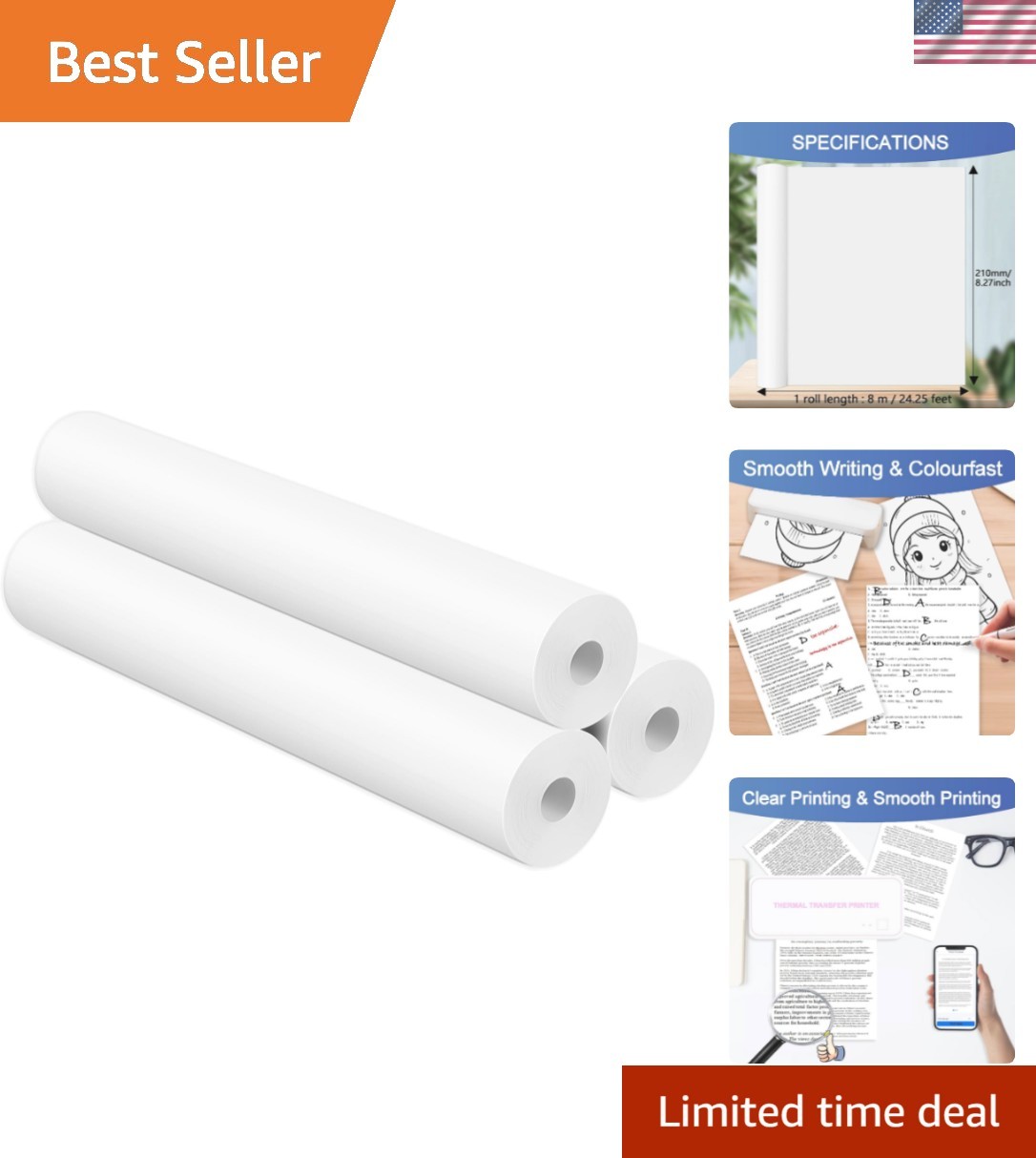 Thermal Printer Paper Printing Paper Quick-dry A4 Printing Paper Quick-dry 8….