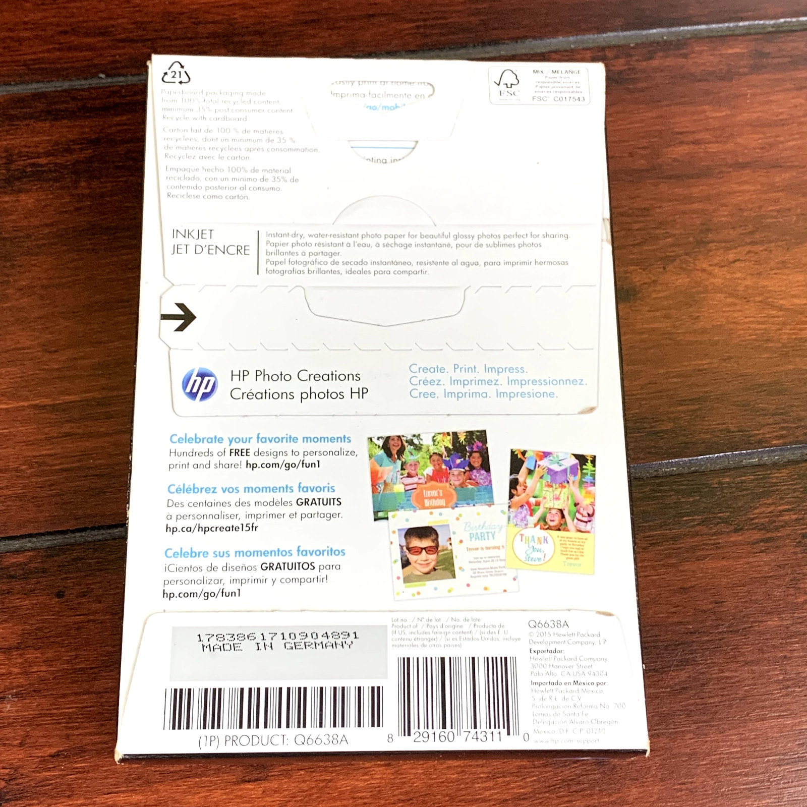 HP Advanced Glossy 4×6 Photo Paper For Inkjets – 100 Pack-Factory Sealed – NEW