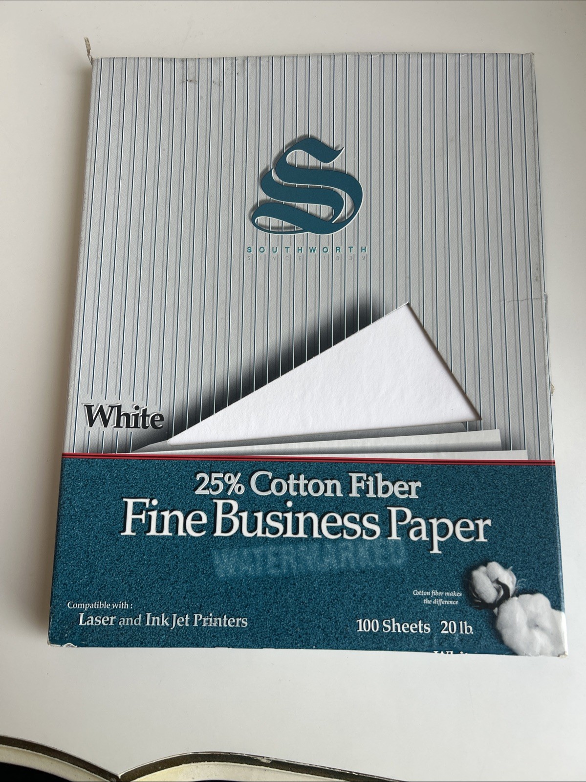 Southworth Fine Business Paper White 100 Sheets (40 In Box) 25% Cotton Fiber