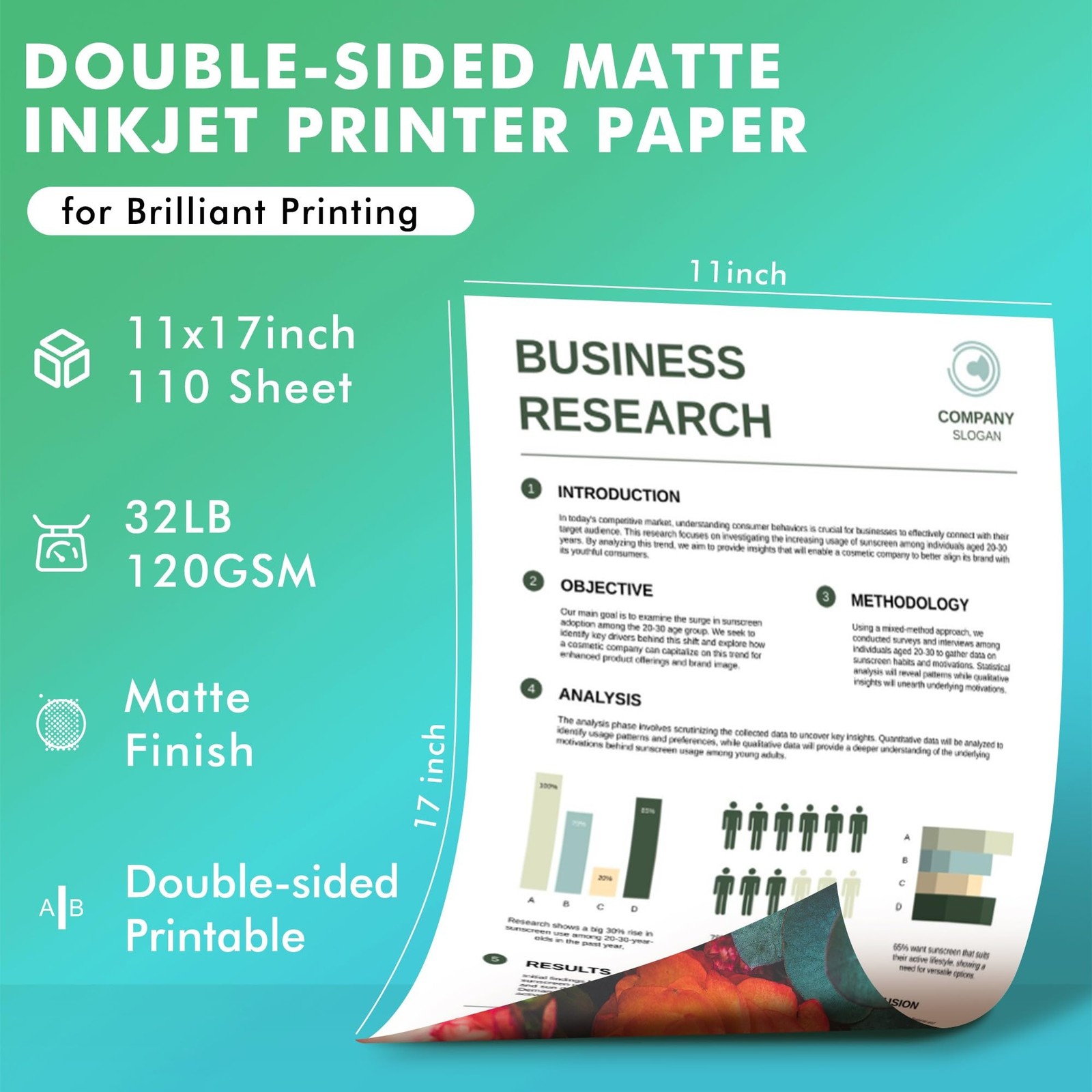 110 Sheets 11×17 Inch 32LB Double Sided Matte Photo Presentation Paper Inkjet