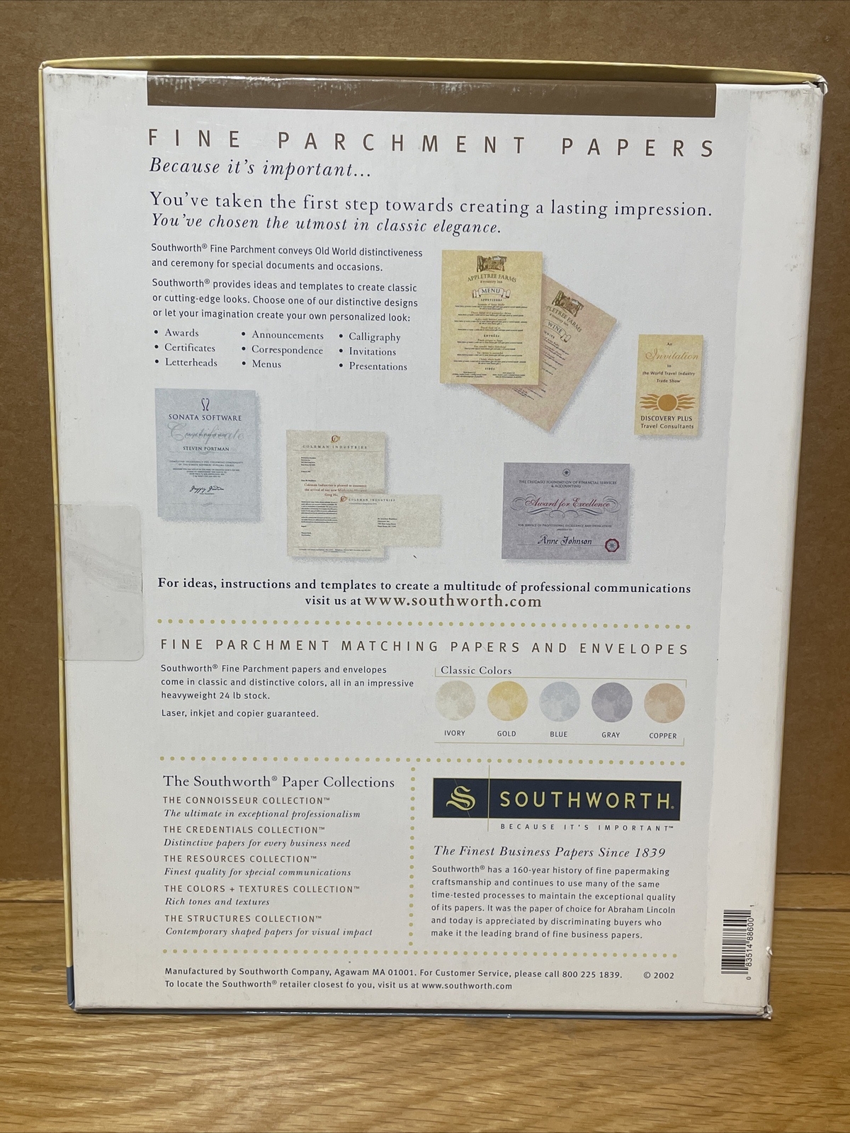 Southworth Gold Parchment Paper 24 lb 8 1/2 x 11 Laser and Ink Jet Printer 80 Sh