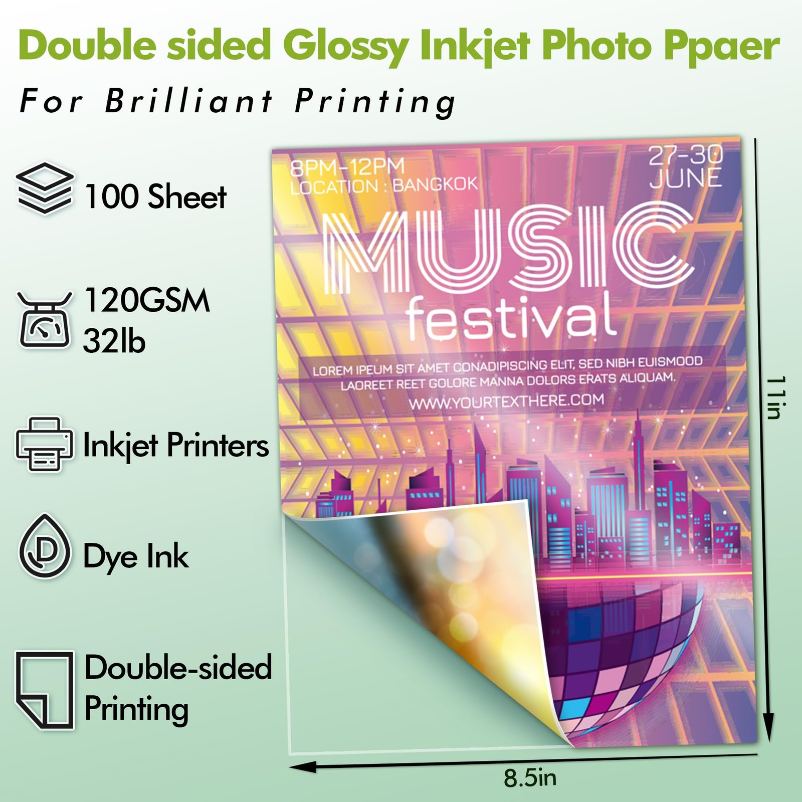 Koala Double Side Thin Glossy Photo Paper 8.5×11 Inches 120gsm 100 Sheets Com…