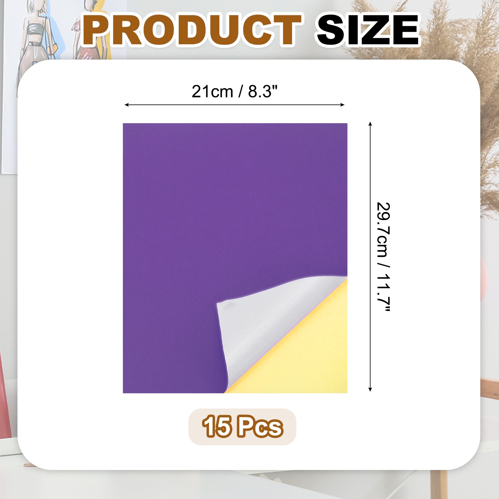 15 Sheets Printable Self Adhesive Sticker Paper for Laser Printer, Purple
