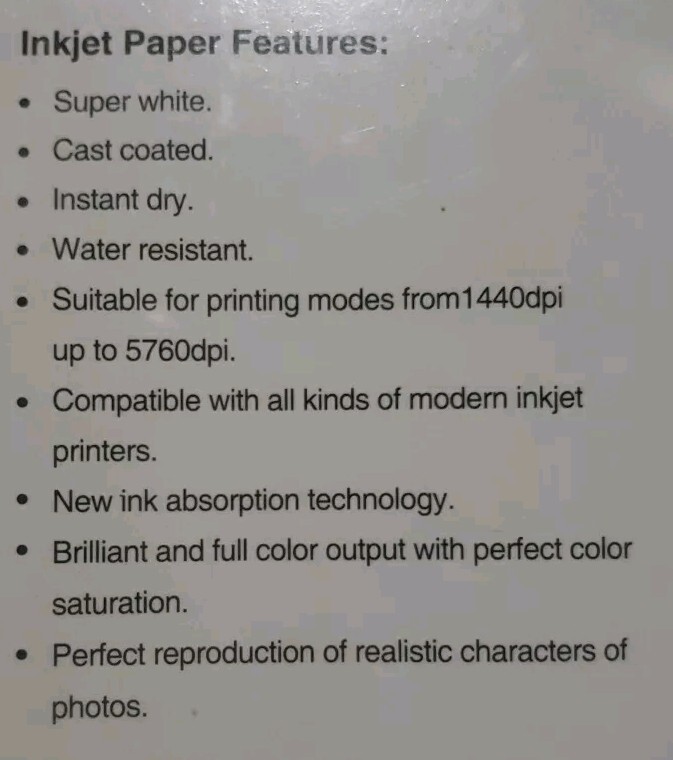 FULL COLORS A4 High Glossy Photo Inkjet Paper 240g/m -20 Sheets