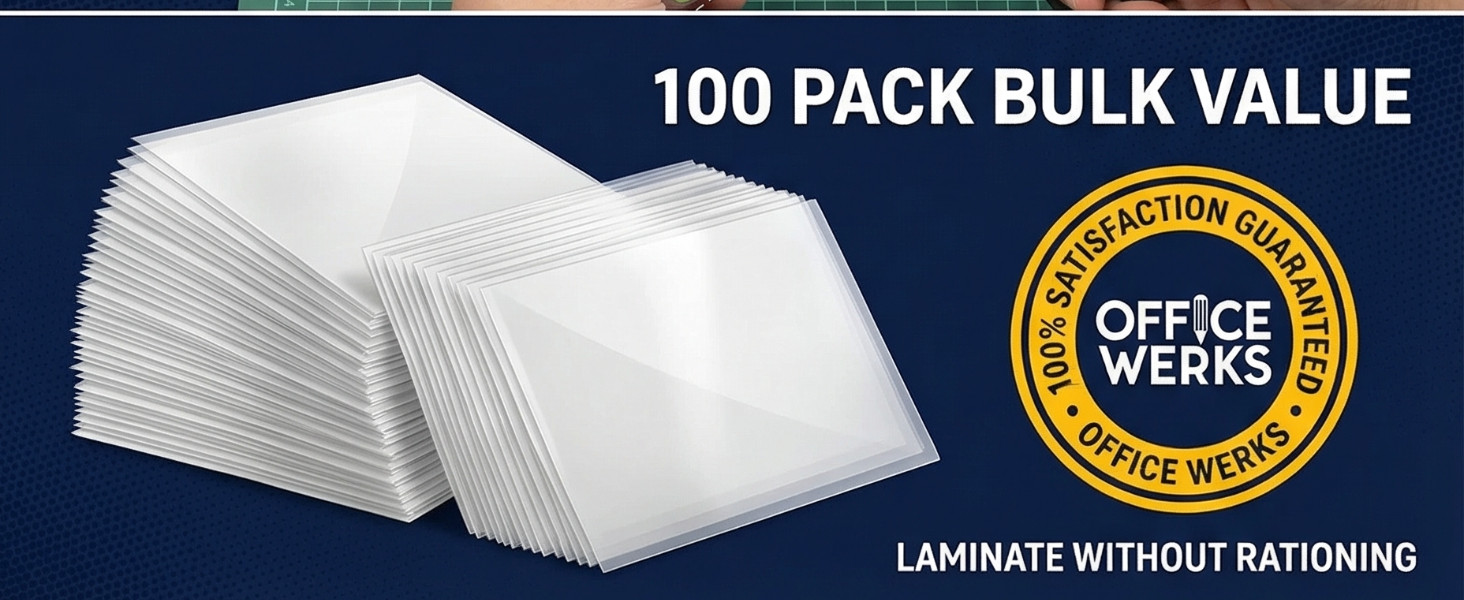 100 Pack of Thermal Laminating Pouches, 8.9″ x 11.4″, Letter Size Sheets, 3 Mil