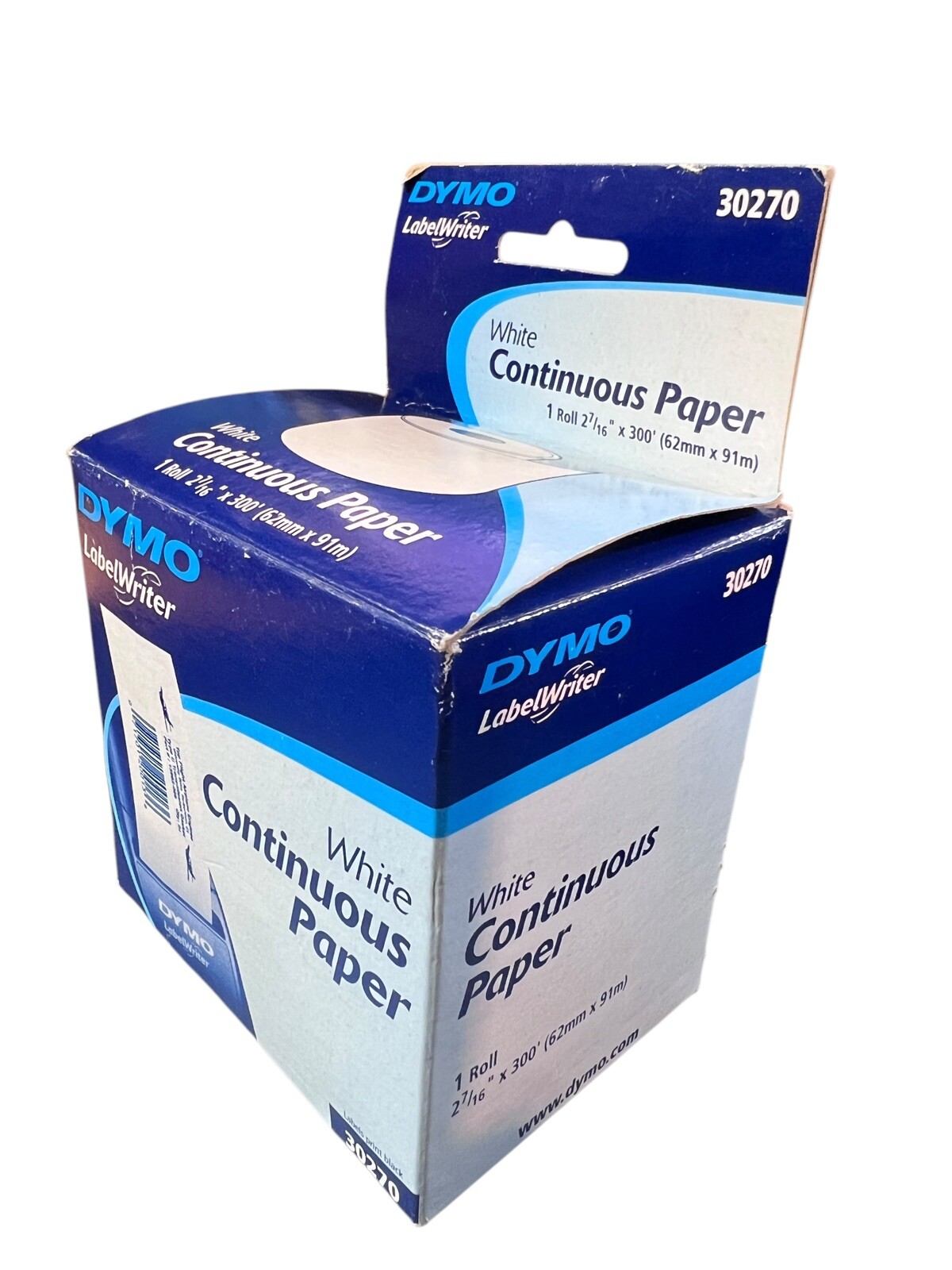 Dymo LabelWriter Continuous Roll Receipt Paper, 2.25″ x 300 ft, White 30270
