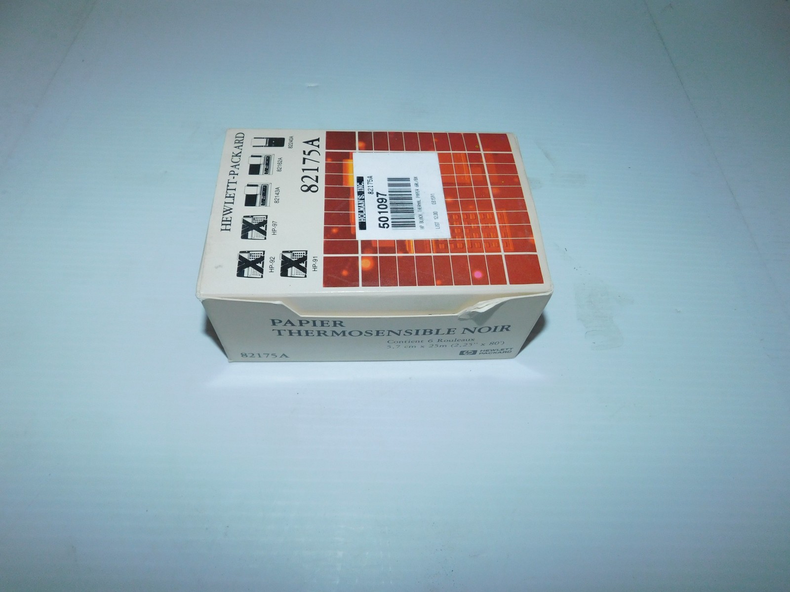 HEWLETT PACKARD 82175A BLACK PRINT THERMAL PAPER – INCLUDES 12 ROLLS (HLP91)