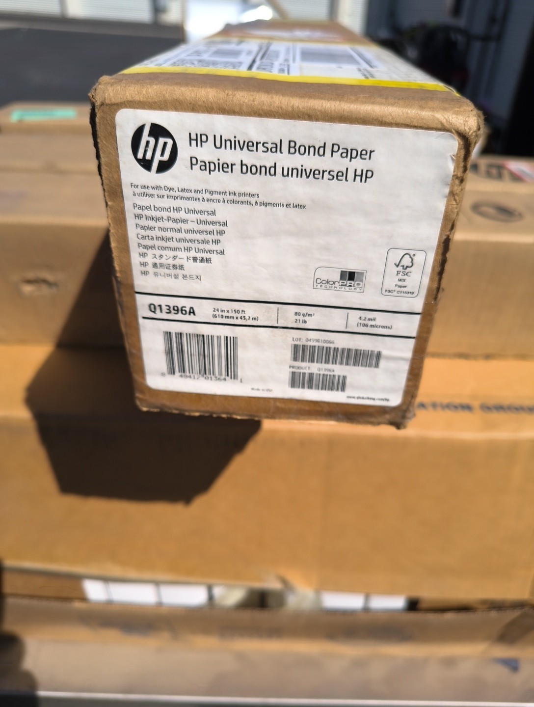 HP Q1398A, Universal Bond Paper (42 in x 150 ft) – 4.2 mil (Lot Of 6 Rolls)