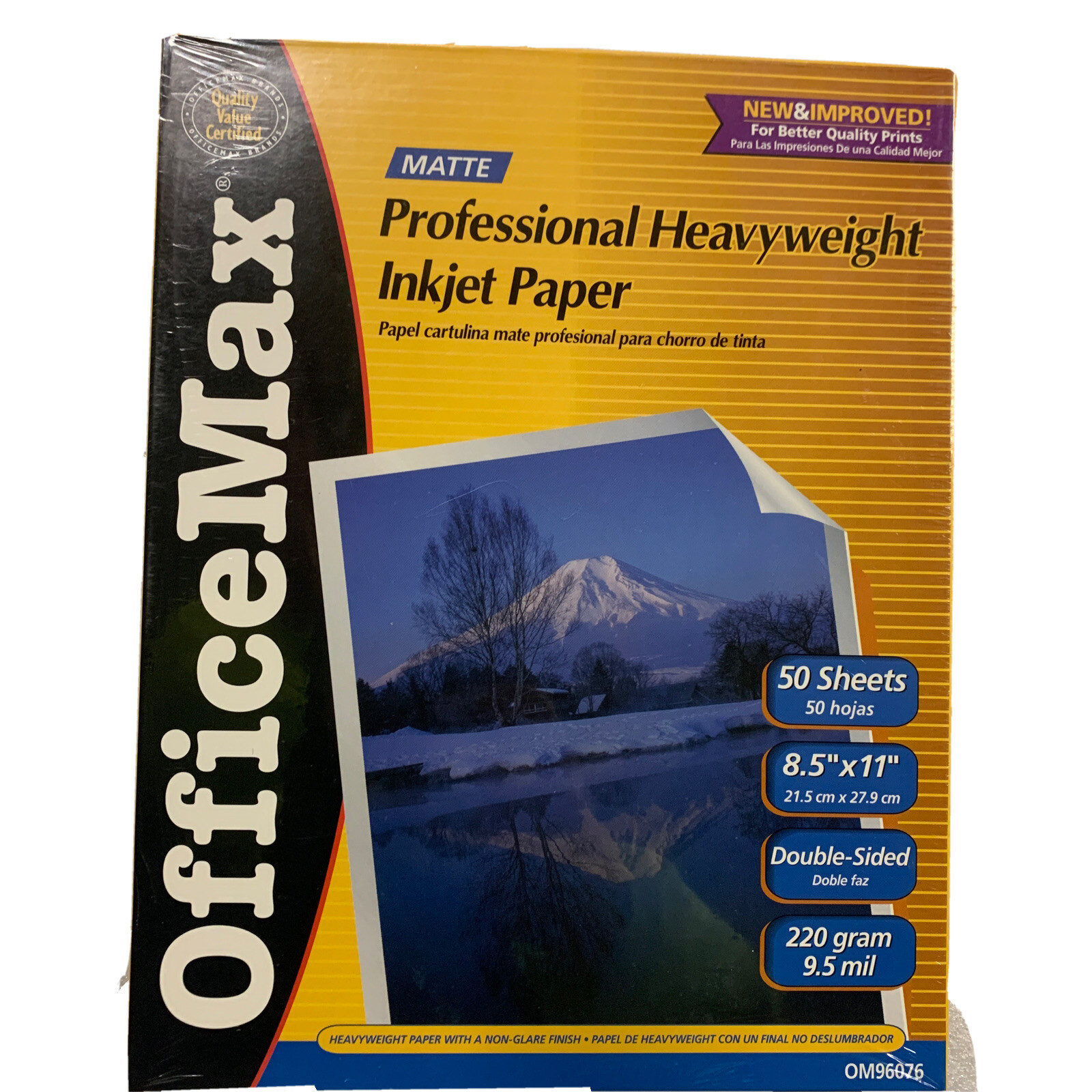 New Office Max Matte Professional Heavyweight inkjet paper,50-sheets (8.5”x11”)