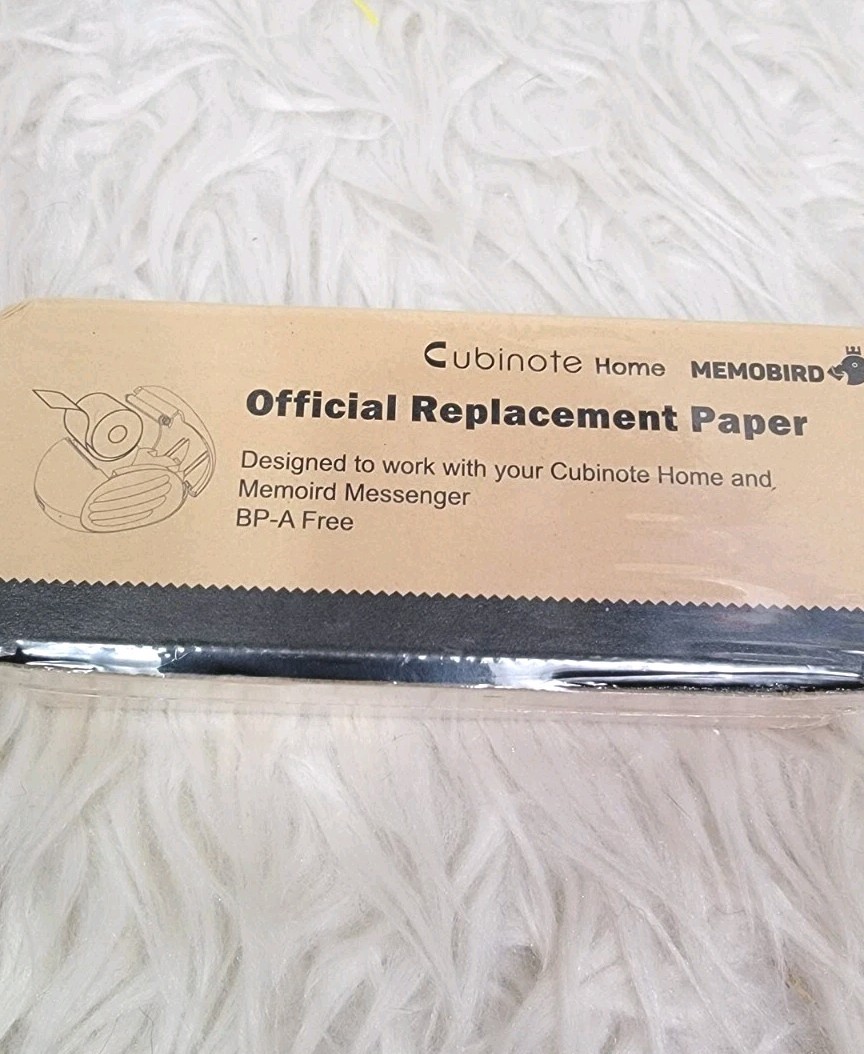 3 Rolls Cubinote Memoird Messenger Printer Replacement Paper White Adhesive