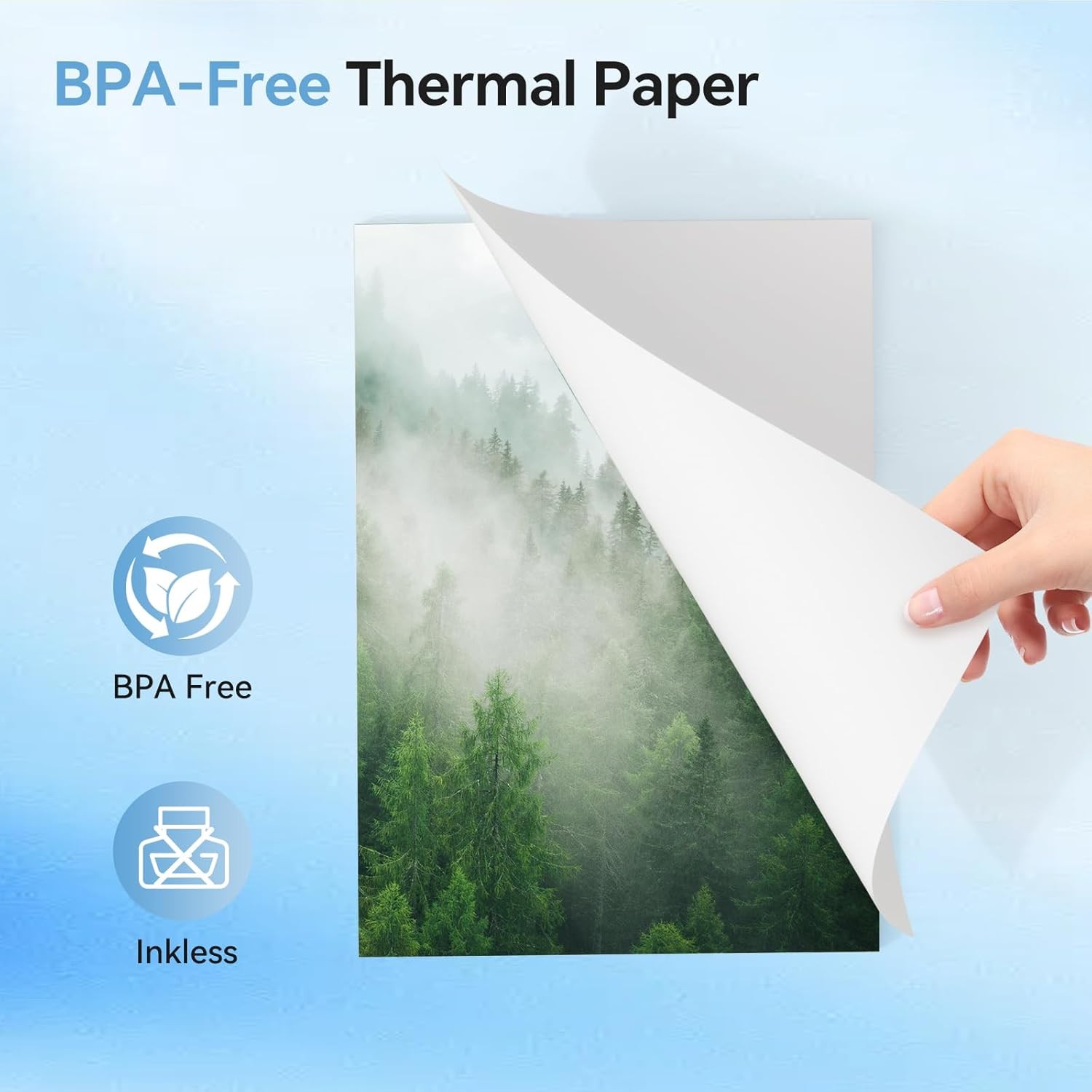 100-1000x 8.5×11″ Folded A4 Thermal Continuous Paper For M08F M832 Hprt Printer