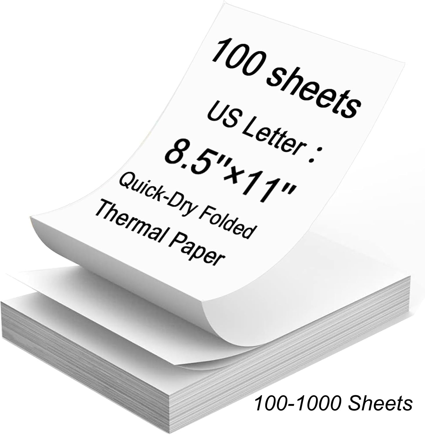 Thermal Paper 8.5×11 Letter Size 100-1000 Sheets for Portable Thermal Printer