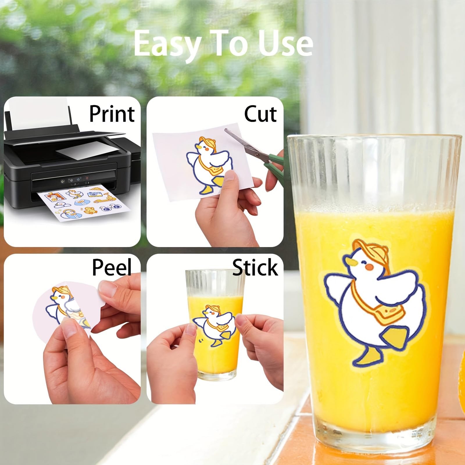Clear Sticker Paper for Inkjet Printer (20 Sheets) – Transparent Glossy 8.5 x…