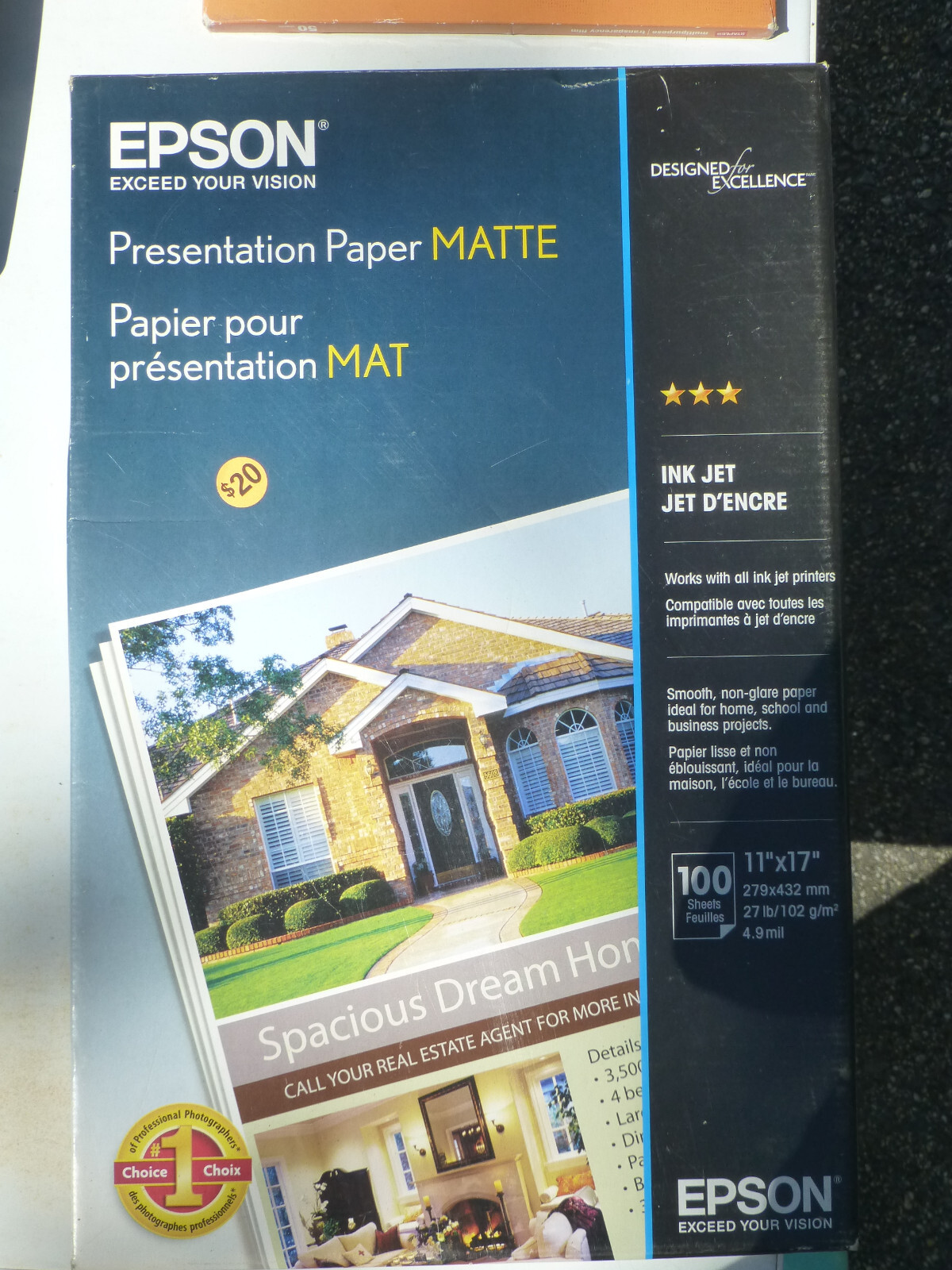 This is new but opened package of Epsom Matte presentation paper, 11 x 17”