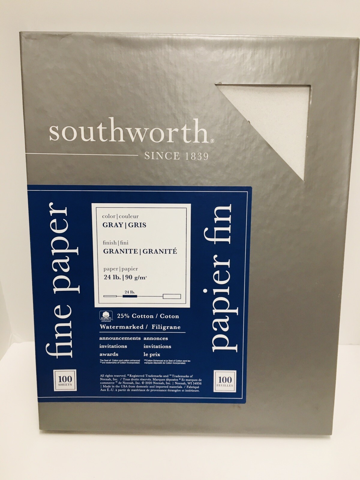 Southwest fine paper 100 sheet 24Lbs 25% cotton
